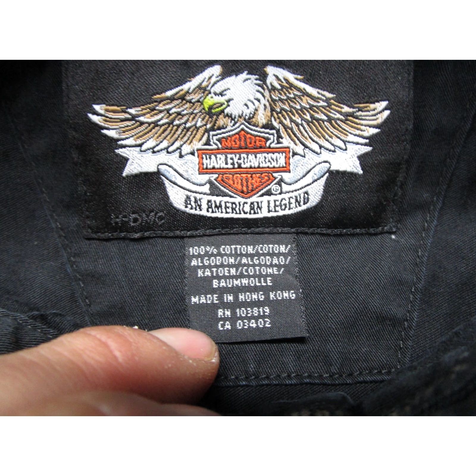 Harley Davidson VINTAGE Harley-Davidson Button-Up Shirt Mens S Black Cotton Woven Pocketed 90s Casual Workwear Vintage Mens Shirt Size US S / EU 44-46 / 1 - 3 Thumbnail
