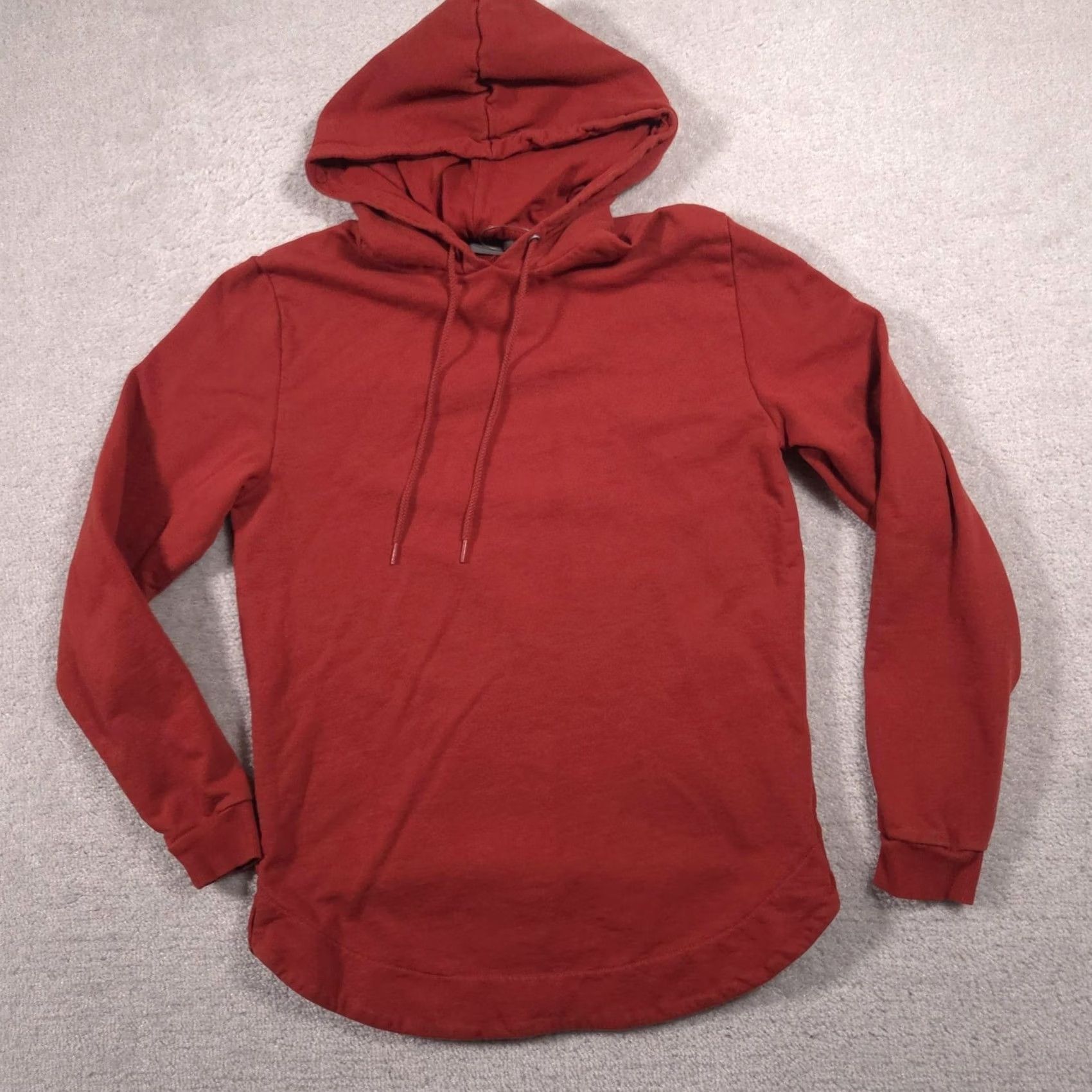 Asos ASOS Hoodie Mens M Orange Pullover Sweatshirt Solid Curved Hem Longline Mens Regular Fit Crew Neck Long Sleeve Size US M / EU 48-50 / 2 - 3 Thumbnail