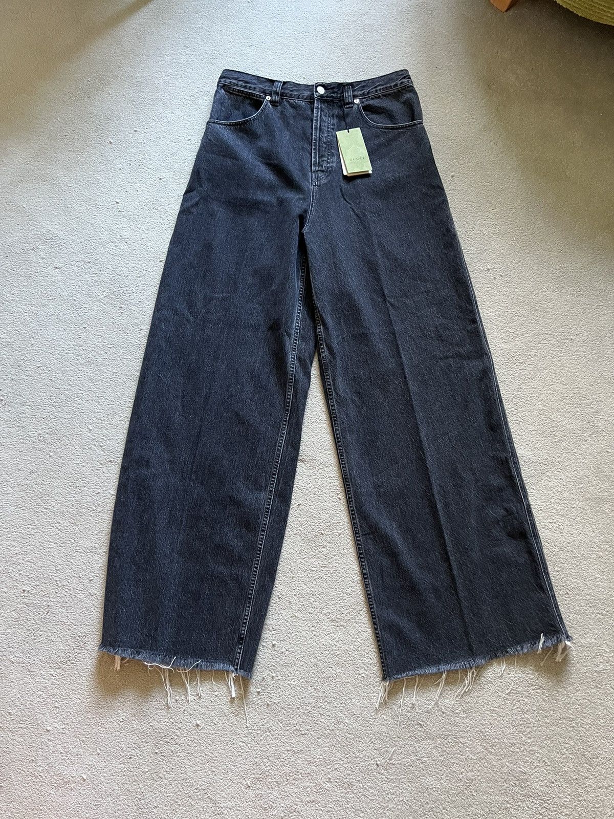 image of Gucci Baggy Skater Denim Pants in Black, Men's (Size 34)