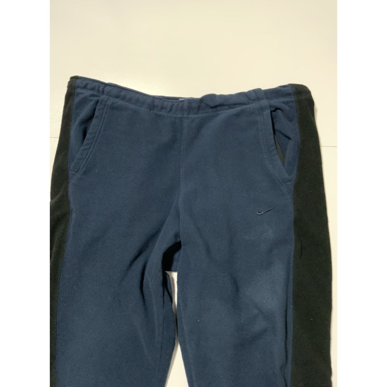 Nike VINTAGE Nike Sportswear Fleece Sweatpants Blues/Black Outdoor Track Sz. L Mens Size US 33 - 4 Thumbnail