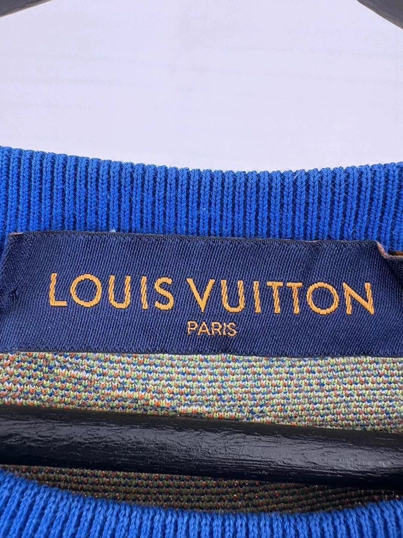 Louis Vuitton LOUIS VUITTON Blue note knit short sleeves 2504-Nextarrow Size US S / EU 44-46 / 1 - 5 Thumbnail