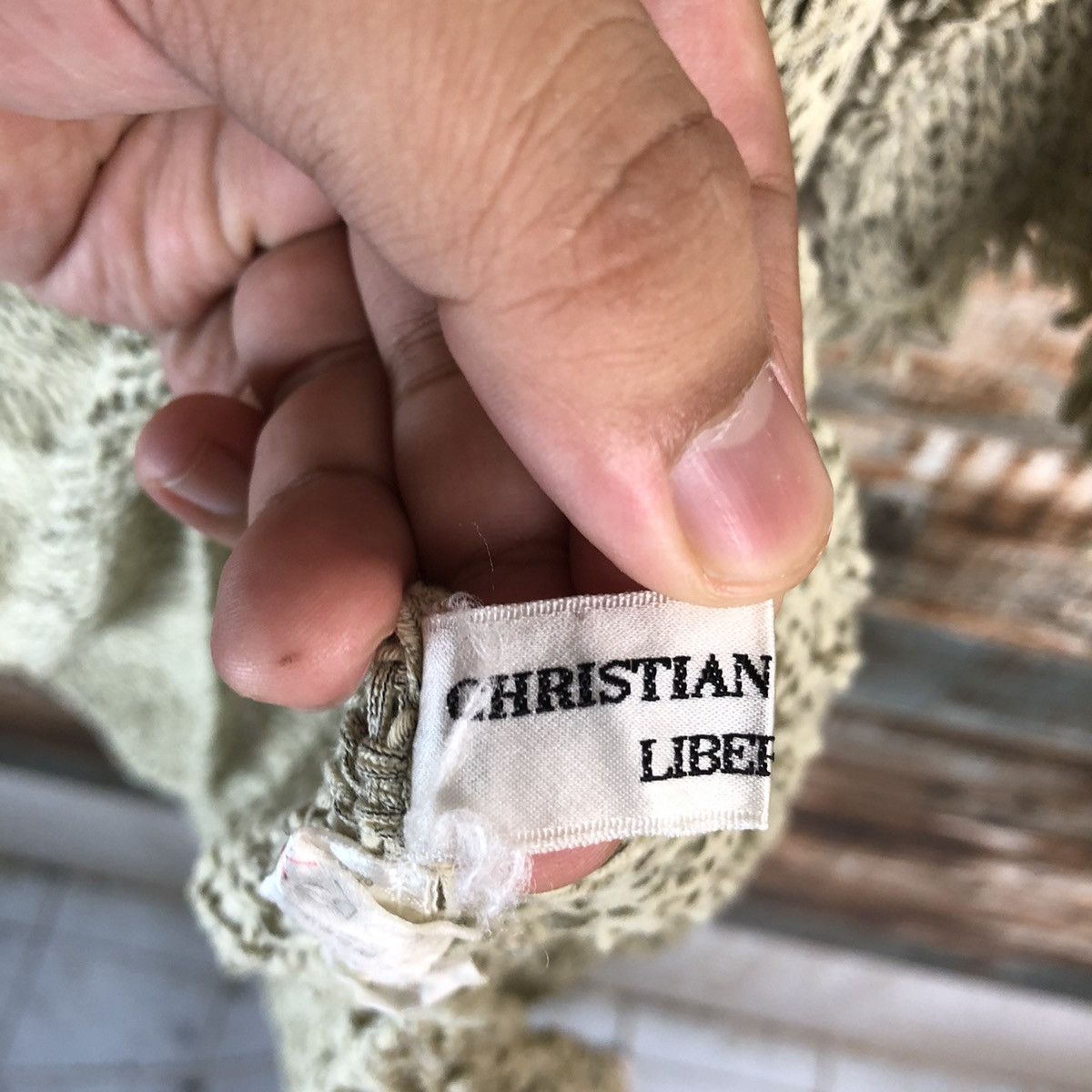 Designer × Homespun Knitwear × Japanese Brand Christian Aujard crochet japan Green Knitwear #A1657 Size XL / US 12-14 / IT 48-50 - 8 Thumbnail