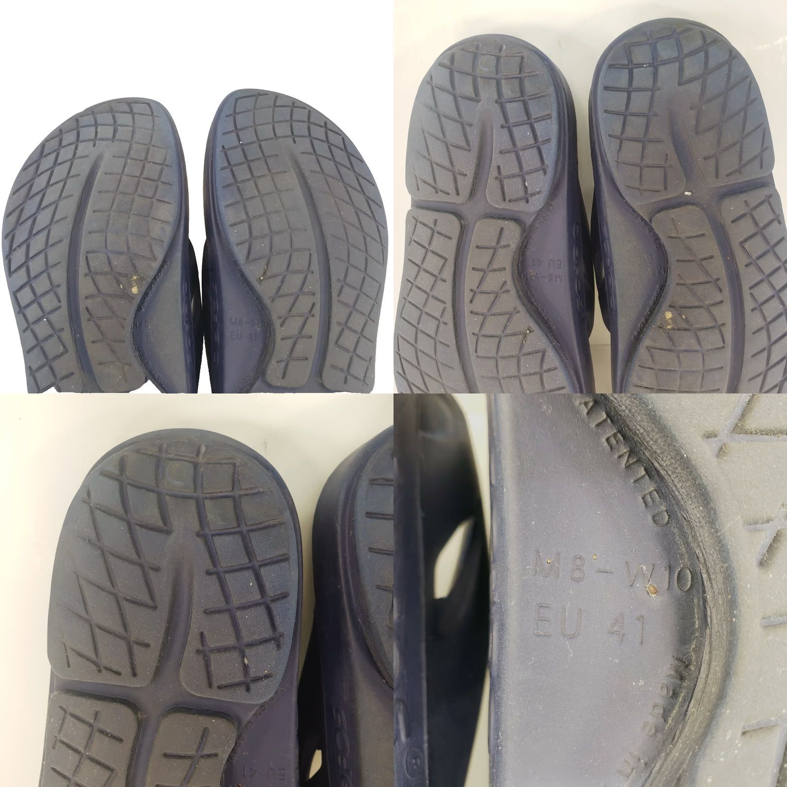 Vintage OOFOS Original Thong Recovery Sandals Blue Womens 10 Mens 8 Slip On Sandal Flat Heel Rubber Outsole Comfort Orthopedic Logo Vintage No Size US 8 / IT 38 - 9 Thumbnail