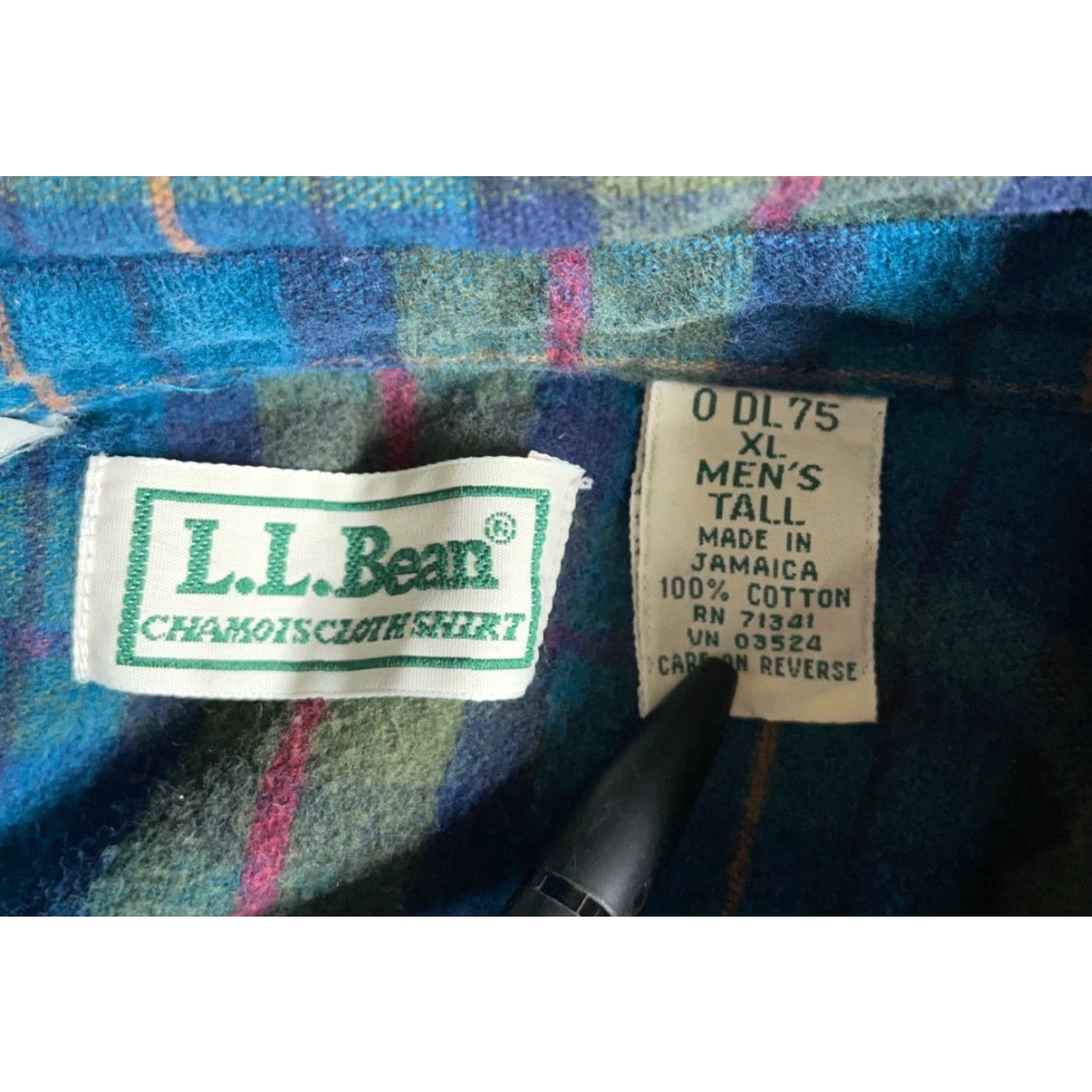 Vintage L.L. Bean Chamois Cloth Shirt Mens 2XL Tall Blue Green Plaid Workwear Shirt Size US XXL / EU 58 / 5 - 3 Thumbnail