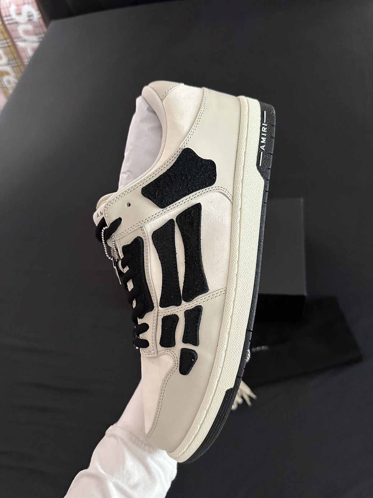 Amiri Amiri Beige Skel Low Top Sneakers Size US 14 / EU 47 - 3 Thumbnail