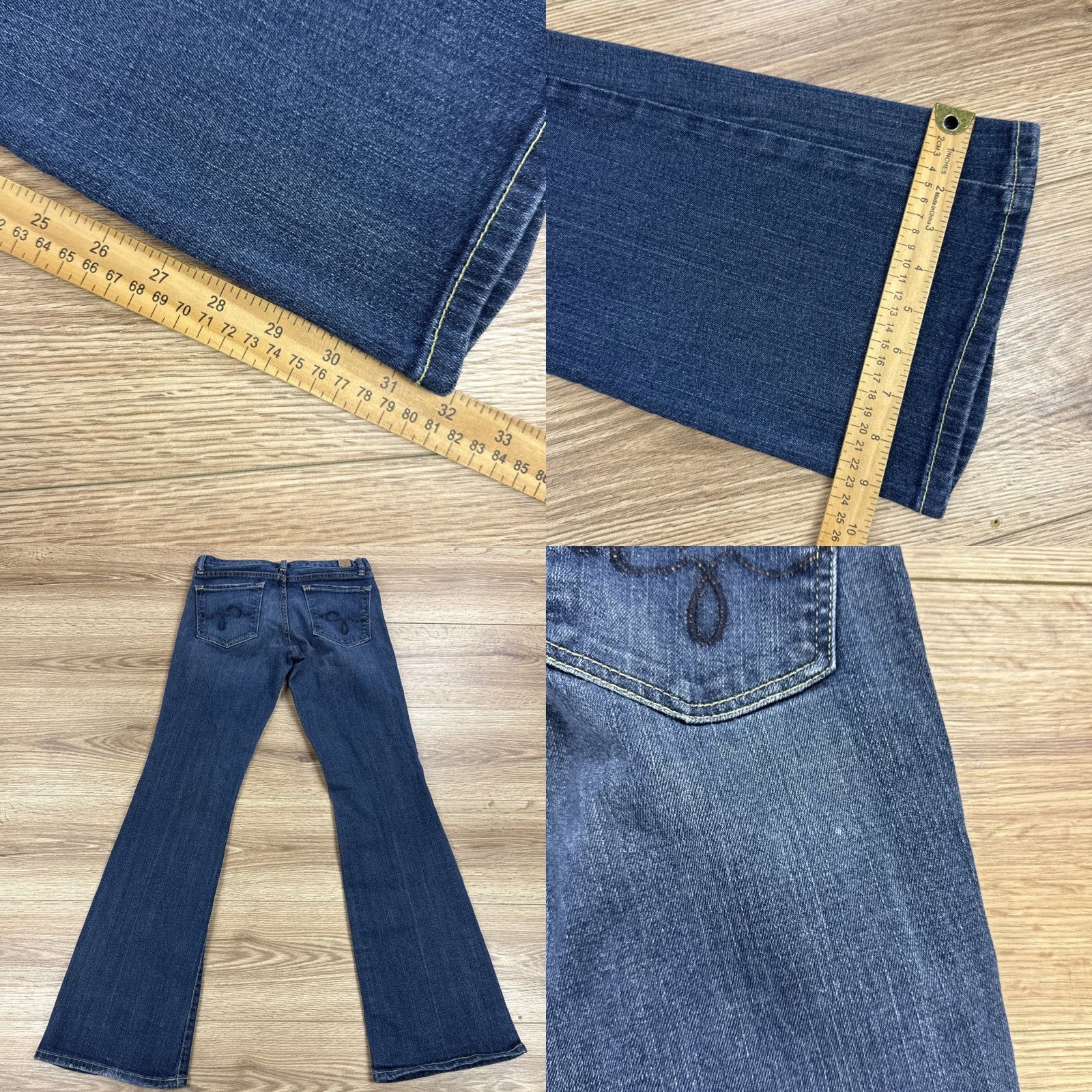 Guess GUESS Foxy Flare Jeans Women Dark Wash Blue 28 Stretch Low Rise 32in Inseam Regular rise Flared Denim Mens? No, Women. Size 28" / US 6 / IT 42 - 8 Thumbnail