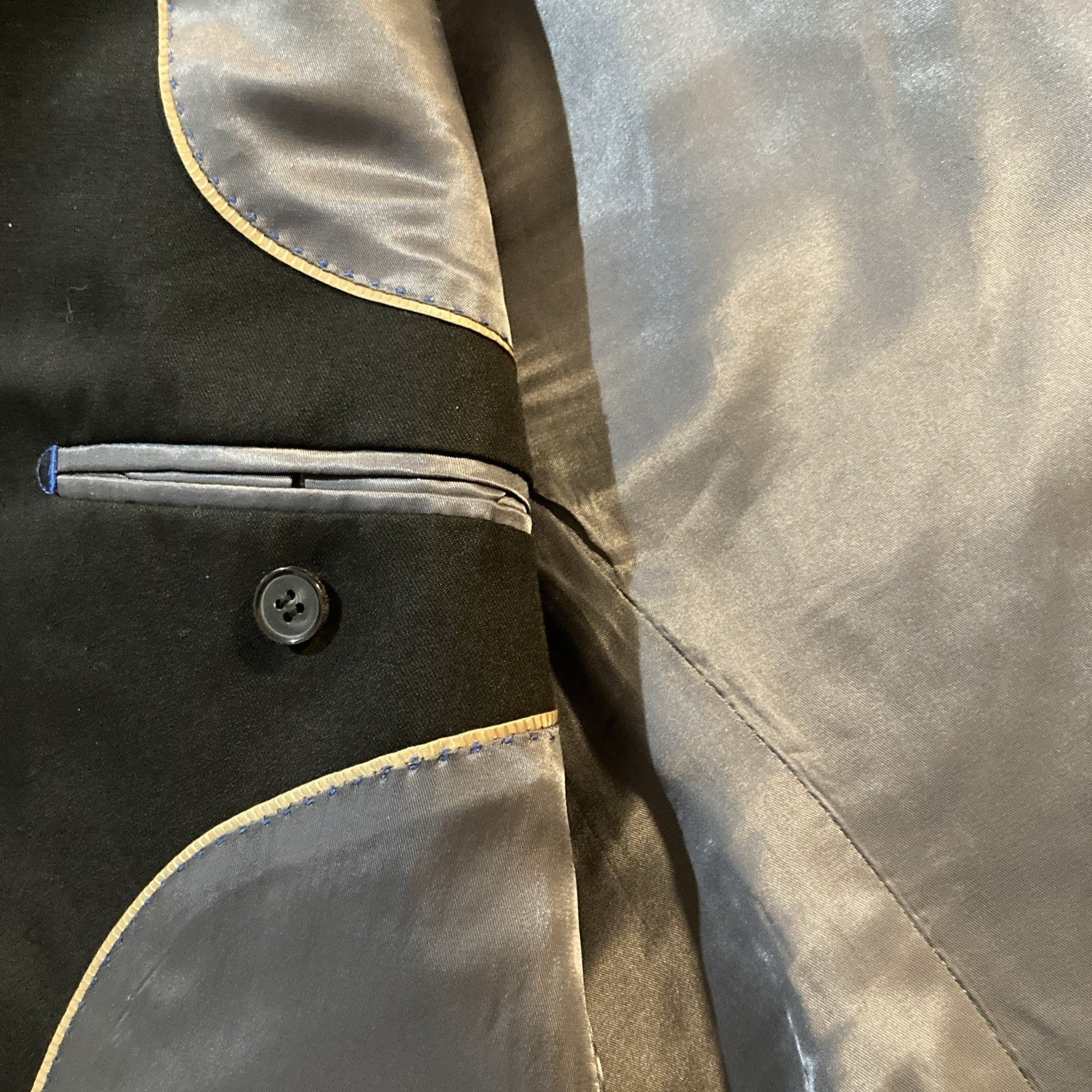 Other Dark Romantic Black Boss Blazer MASSIMO GENNI 40L 100% Wool Size 40L - 8 Thumbnail