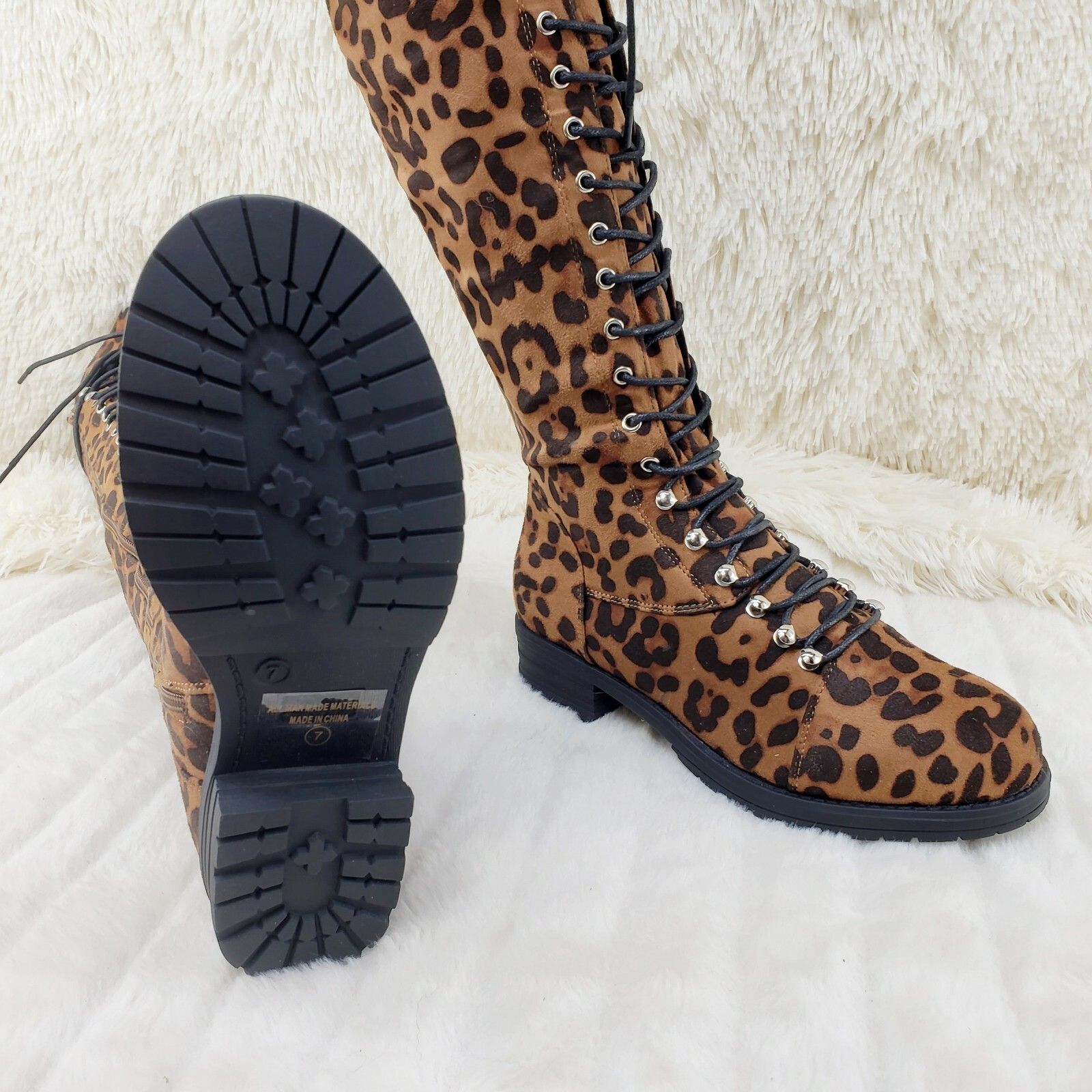 Other Ocho Leopard Nu-Buck Corset Lace Over the Knee Pirate Boot T Size US 10 / IT 40 - 4 Thumbnail