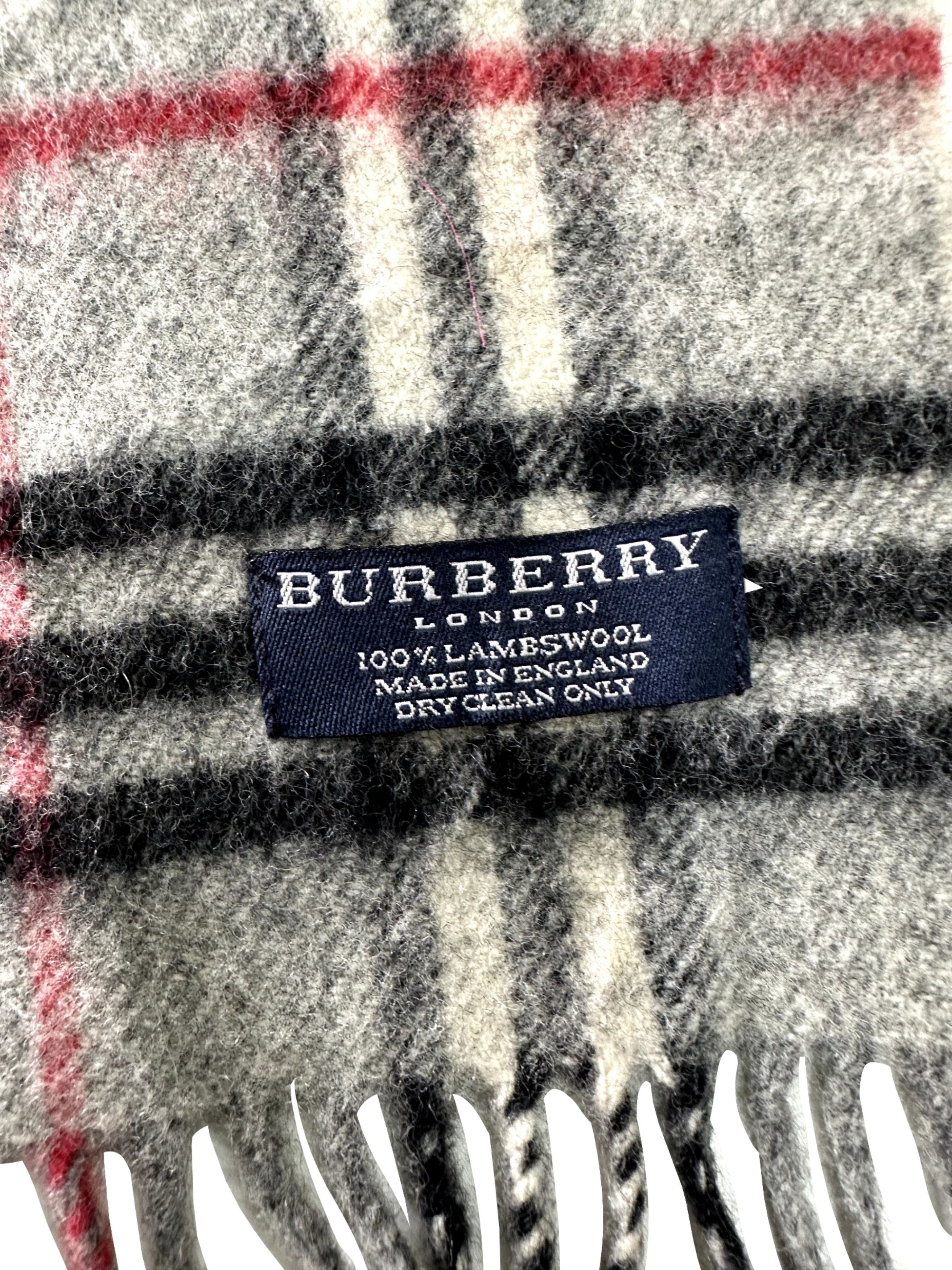 Burberry Burberry Classic Check Grey 100% Lambswool Unisex Scarf Size ONE SIZE - 5 Thumbnail