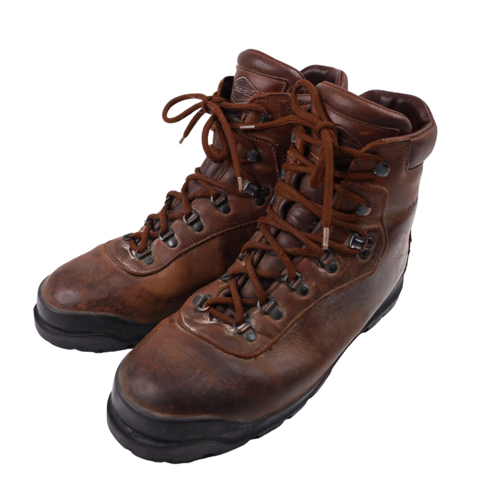 Merrell VINTAGE Merrell Boots Mens 11 Leather Mountaineering Italian Made Brown Boots Mens 11 Leather Mountaineering Brown Merrell Combat Boot Mens 11 Size US 11 / EU 44 - 3 Thumbnail