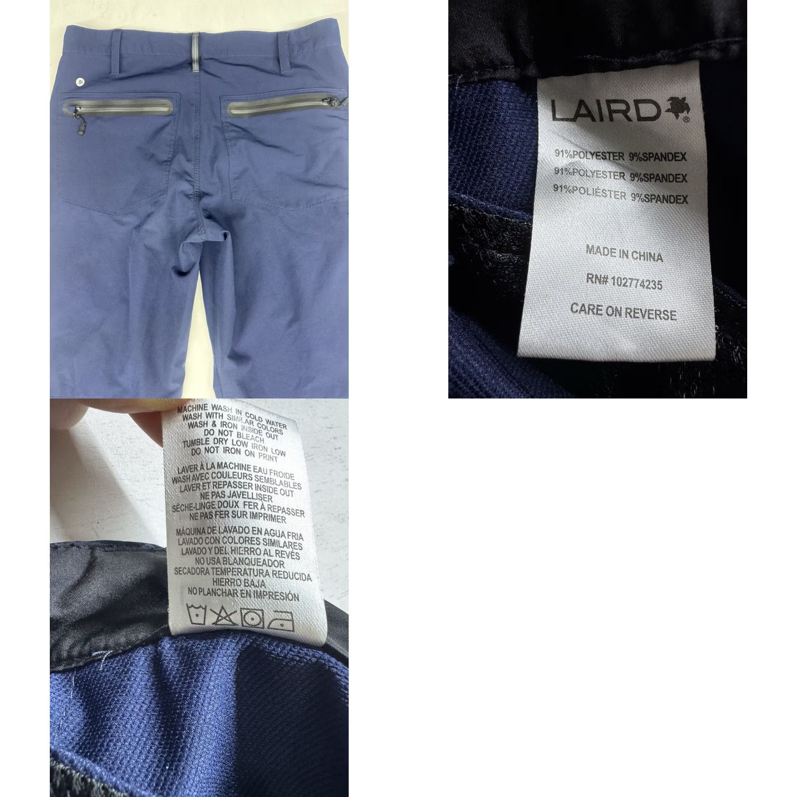 Vintage Laird Pants Blue Performance Stretch Quick Dry Surf Mens 33x30.5 Longboard Size US 33 - 8 Thumbnail