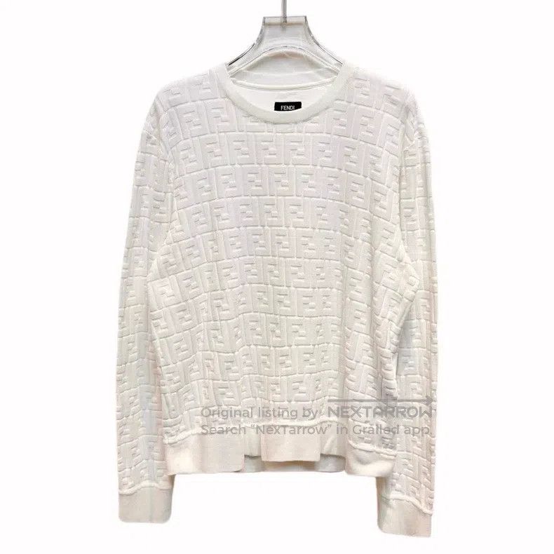 Fendi Fendi Embroidered Logo Letter Printed Round Neck Long Slee Size US S / EU 44-46 / 1 - 1 Thumbnail