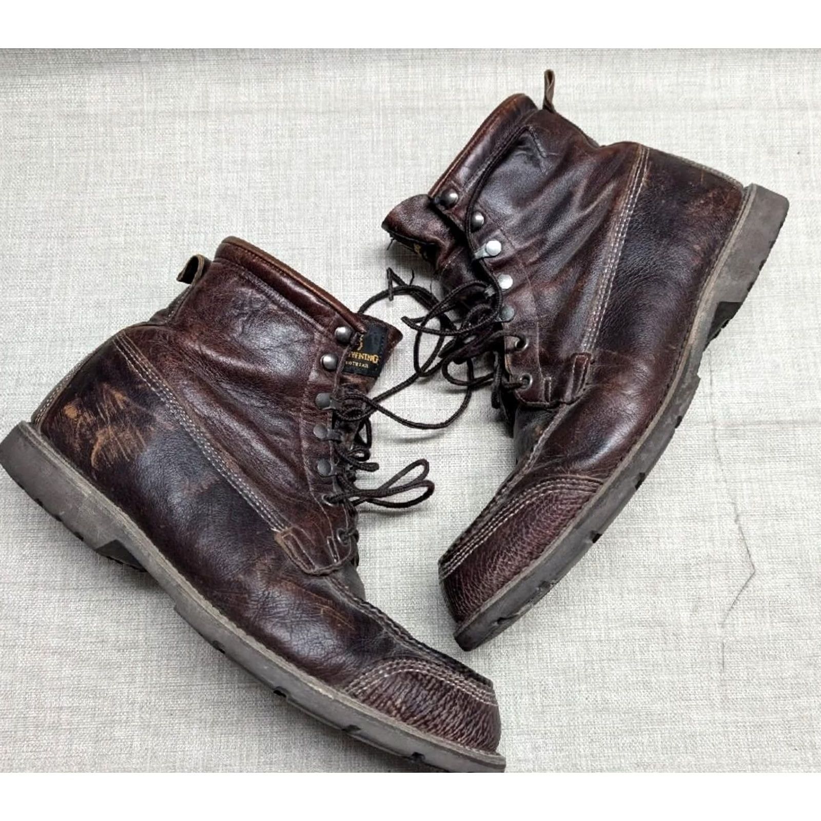 Vintage VINTAGE Browning hunting boot GORE-TEX brown leather 12 W safety toe Moc Toe Mens Boots Size US 12 / EU 45 - 2 Thumbnail