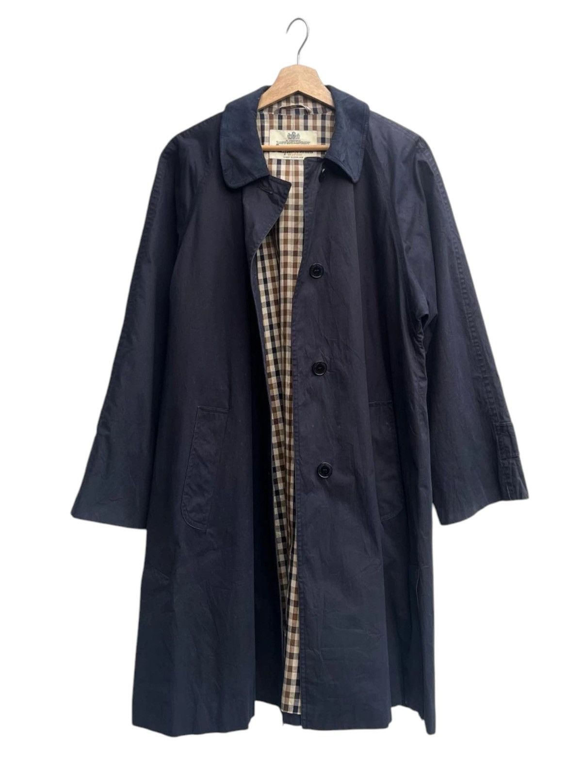 Aquascutum Vintage Aquascutum of London Navy Made in England Long Coat Size S / US 4 / IT 40 - 2 Thumbnail