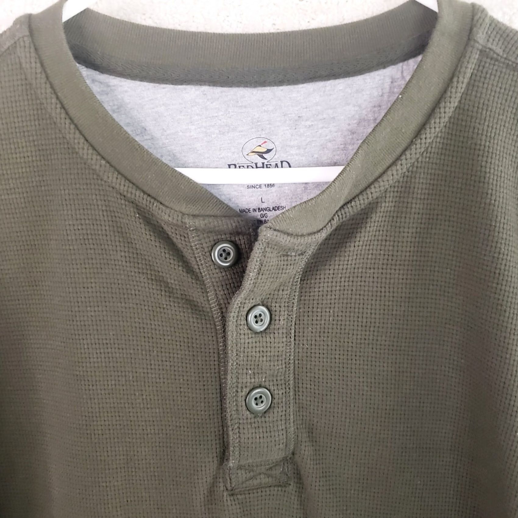Vintage VINTAGE RedHead Mens L Sweater Green Waffle-Knit Henley Pullover Long Sleeve Outdoor New Size US L / EU 52-54 / 3 - 4 Thumbnail