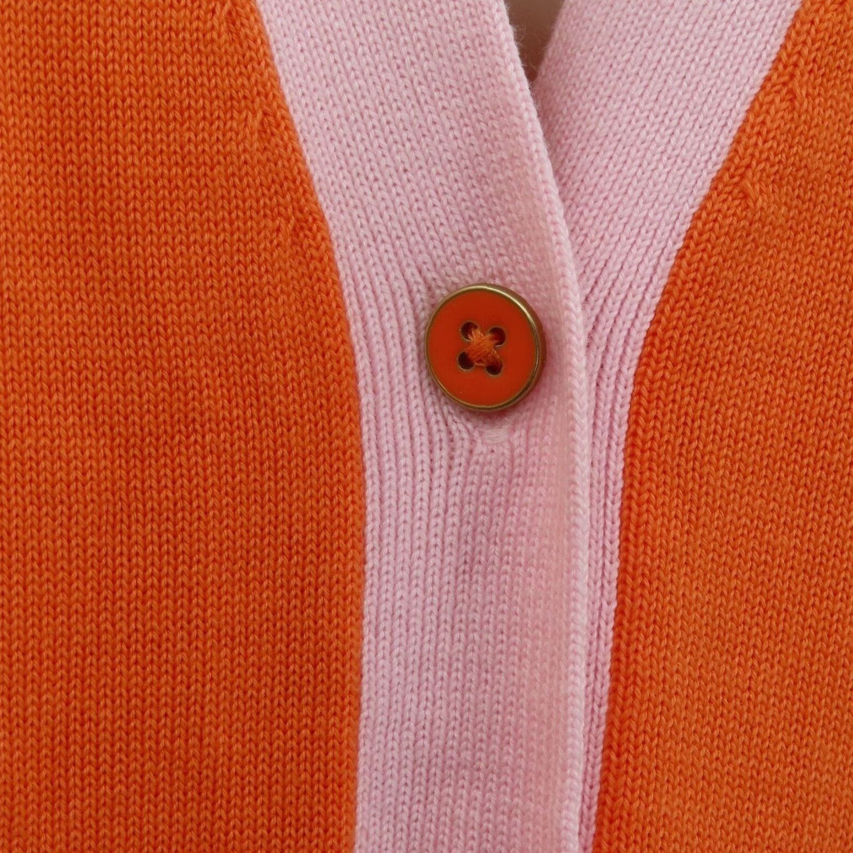 Talbots Talbots Sweater Women Petites SP Small Orange Pink Trim V Neck NEW Size S / US 4 / IT 40 - 3 Thumbnail