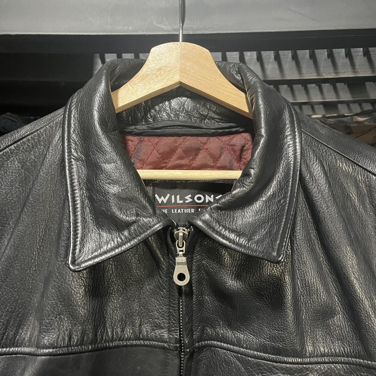 Wilsons Leather VINTAGE 90s WILSON LEATHER JACKET FULL ZIP BLACK SIZE LARGE Size US L / EU 52-54 / 3 - 6 Thumbnail