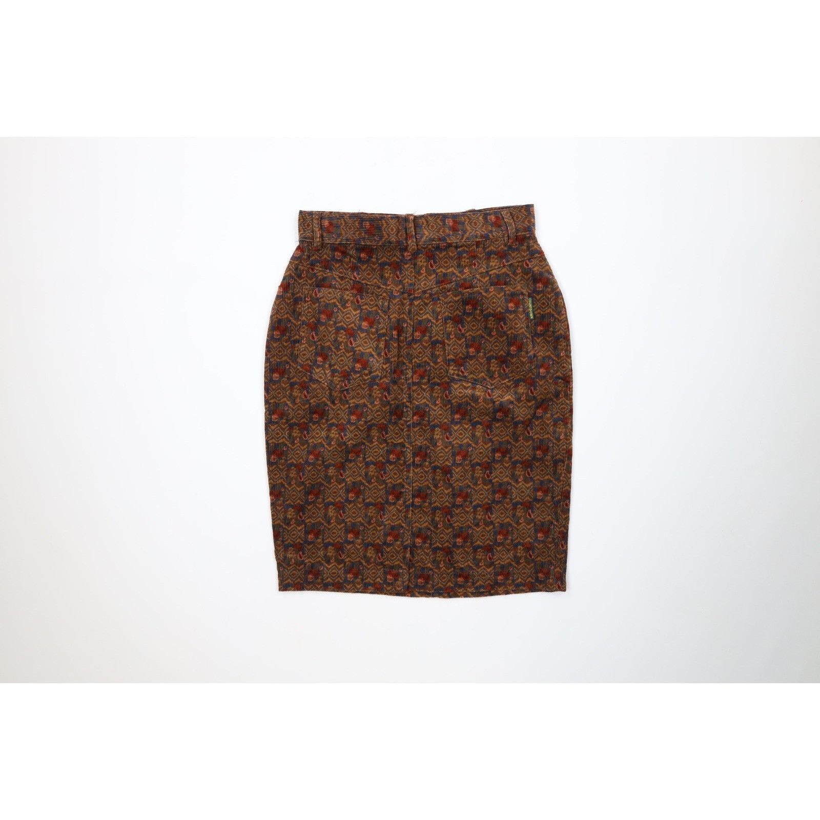 Vintage Vintage 90s Streetwear Rainbow Paisley Corduroy Skirt Size 26" / US 2 / IT 38 - 10 Thumbnail