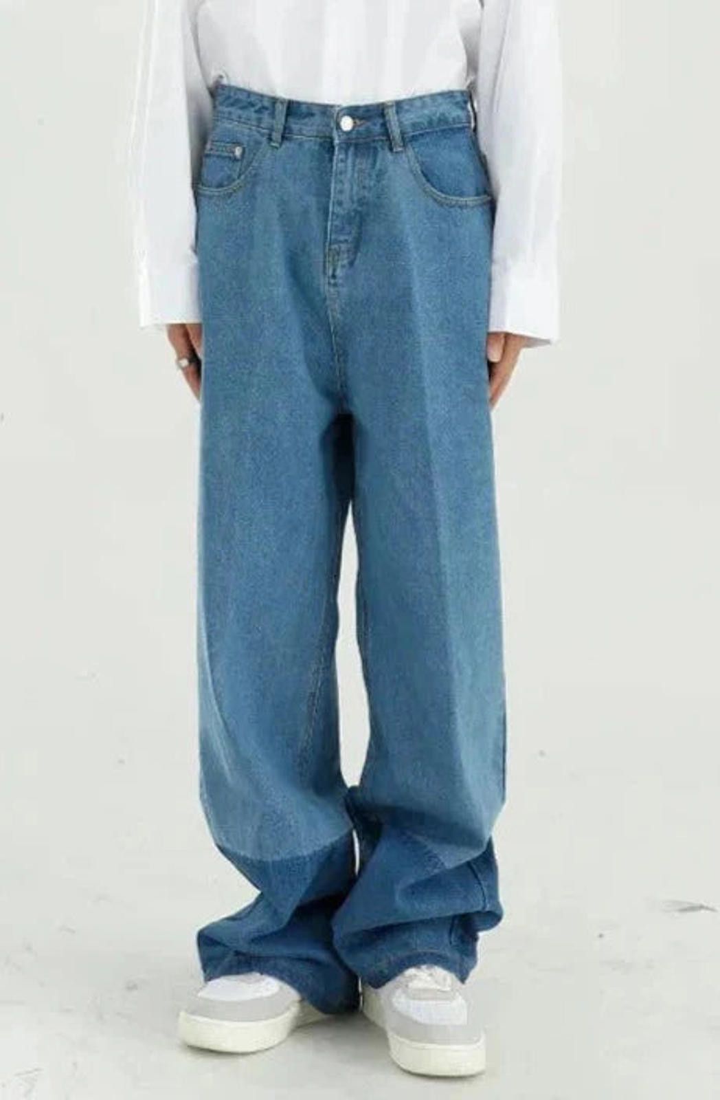 Jean × Vintage Contrast Hem Loose Fit Jeans Size US 32 / EU 48 - 3 Thumbnail