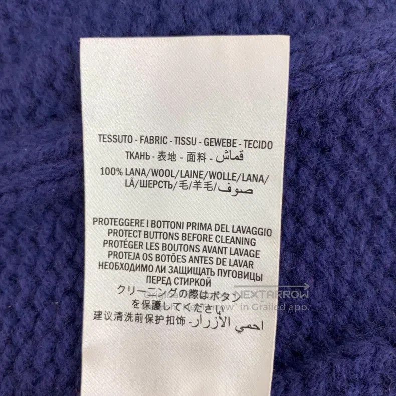 Gucci Gucci Dark blue twisted wool V-neck single-breasted long-s Size XS / US 0-2 / IT 36-38 - 7 Thumbnail