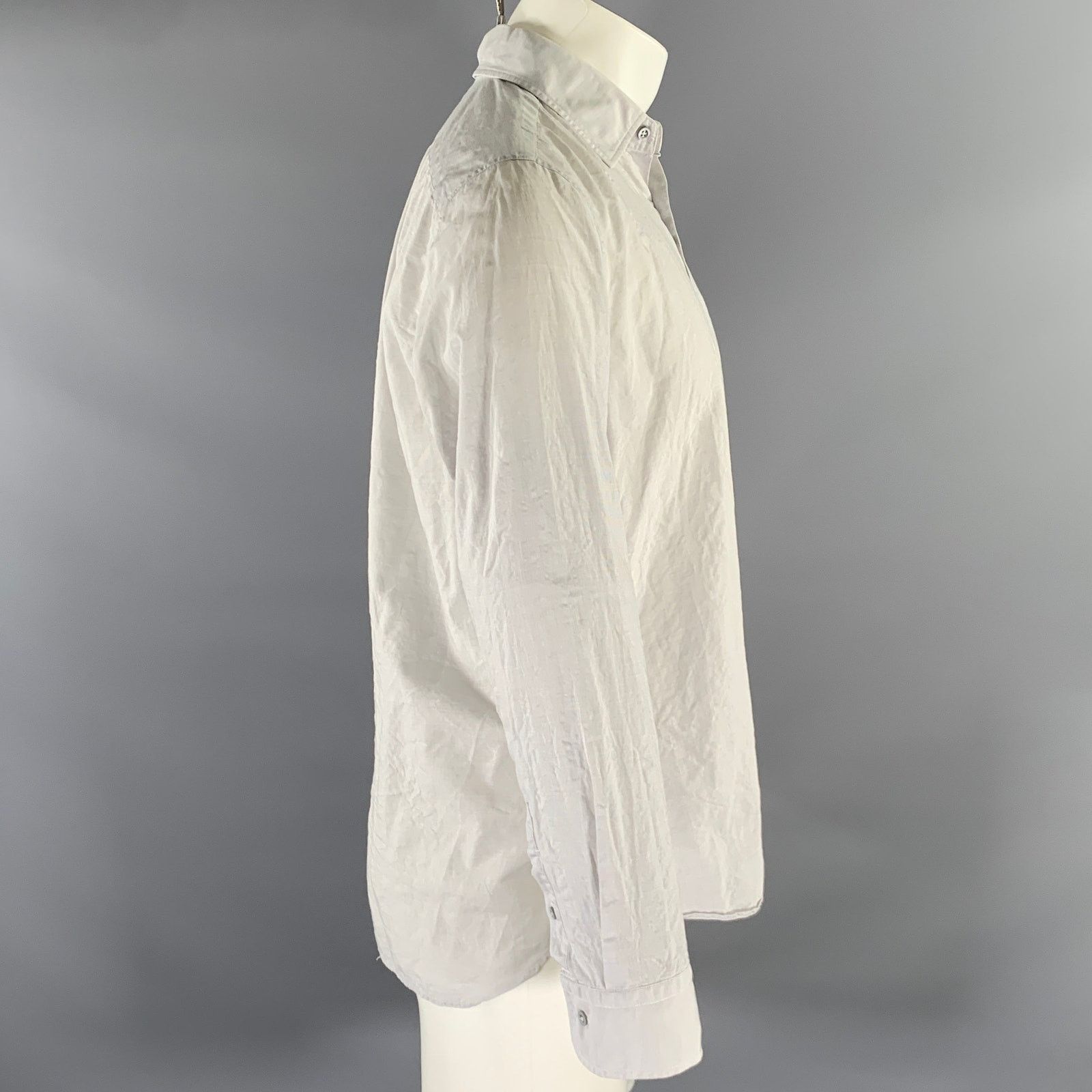 Jil Sander JIL SANDER Size M Grey Cotton Button Up Long Sleeve Shirt Size US M / EU 48-50 / 2 - 2 Thumbnail