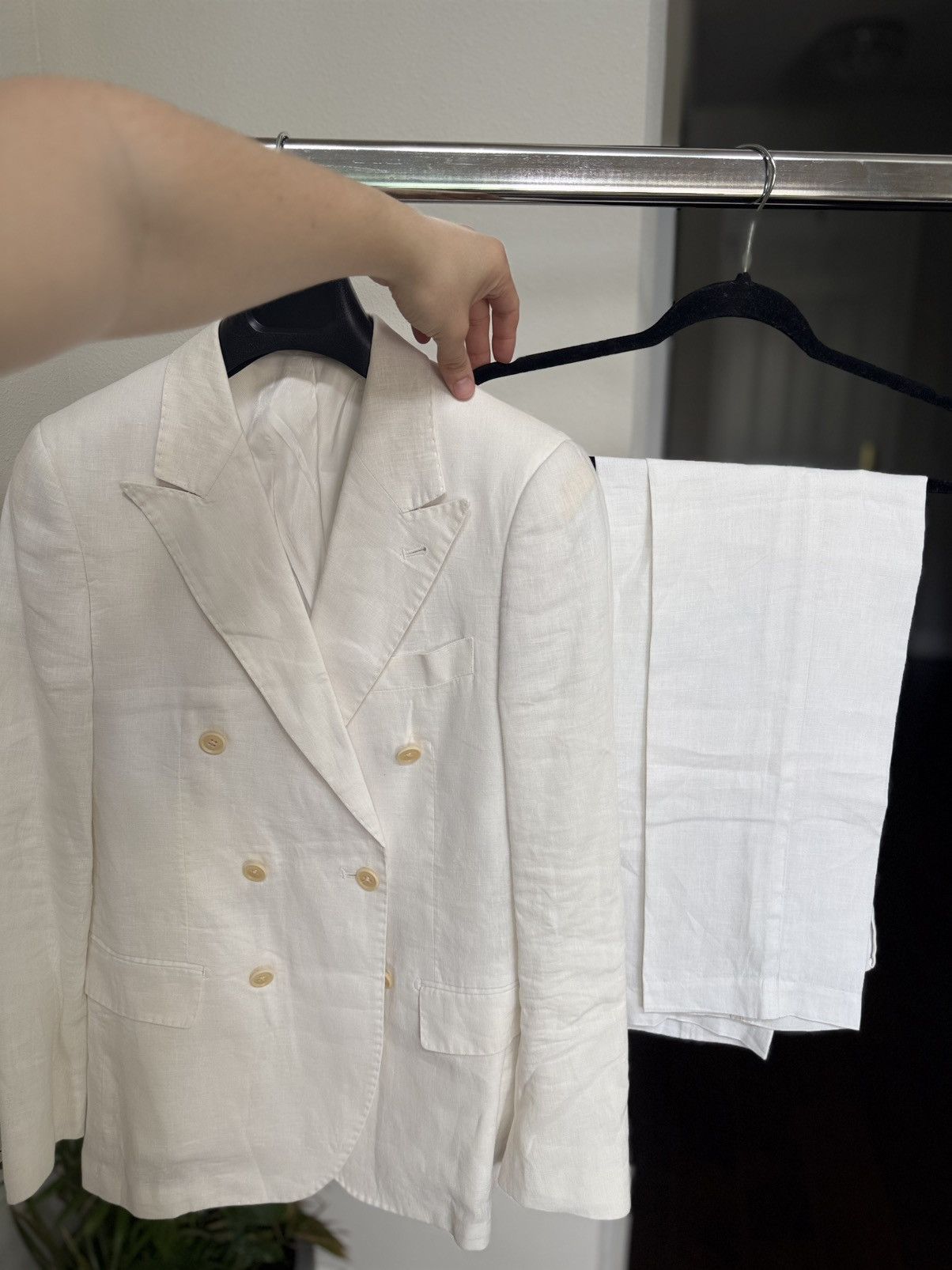 Other 100% Linen Gutteridge Double Breasted Blazer and Trousers Size 34R - 1 Thumbnail