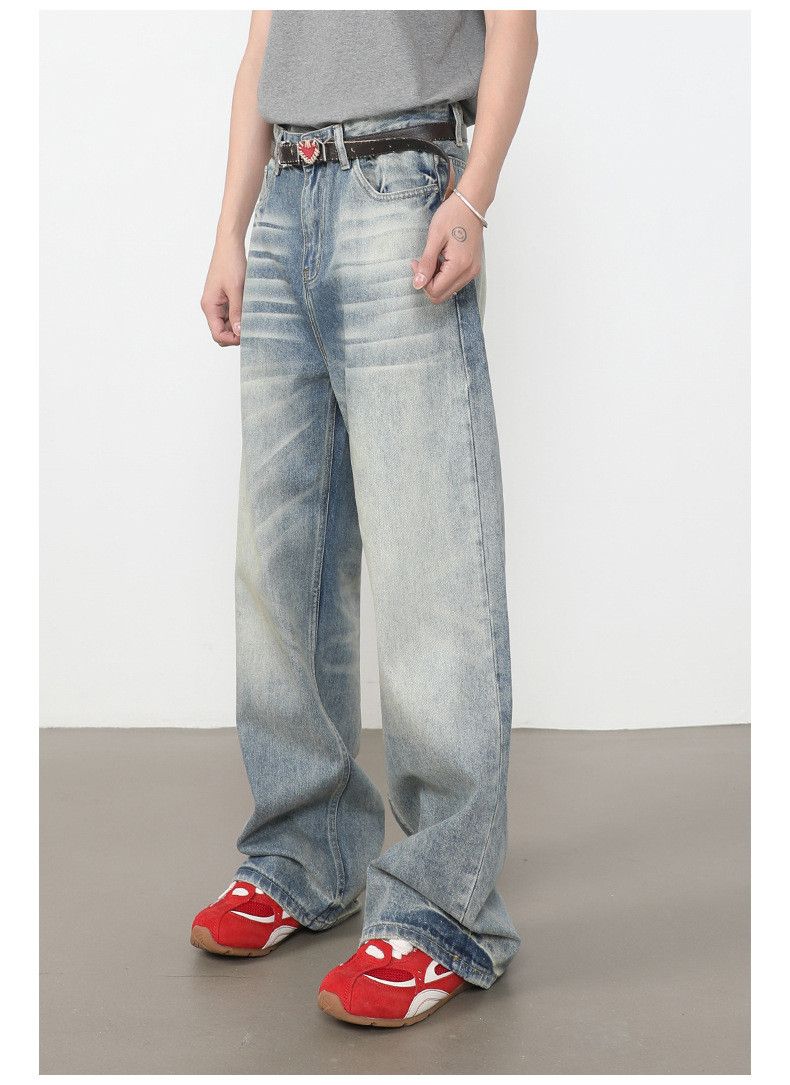 Japanese Brand American retro wide-leg loose straight-leg jeans for men Size US 32 / EU 48 - 4 Thumbnail