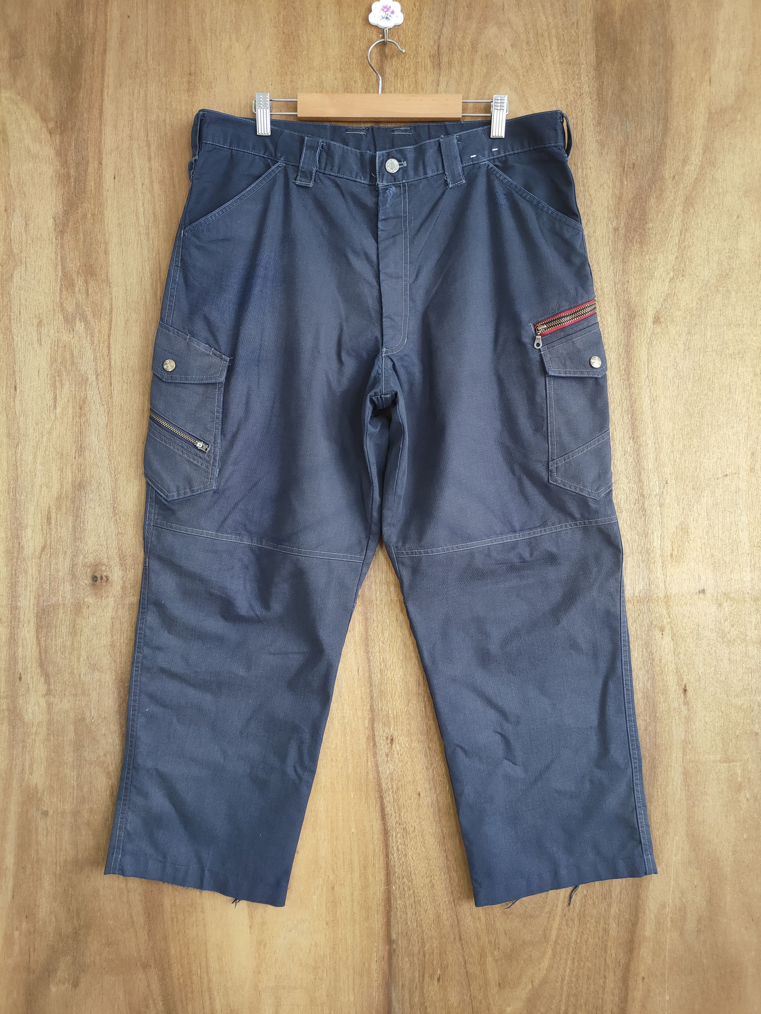image of Vintage Jawin Faded Baggy Cargo Pants in Blue, Men's (Size 36)