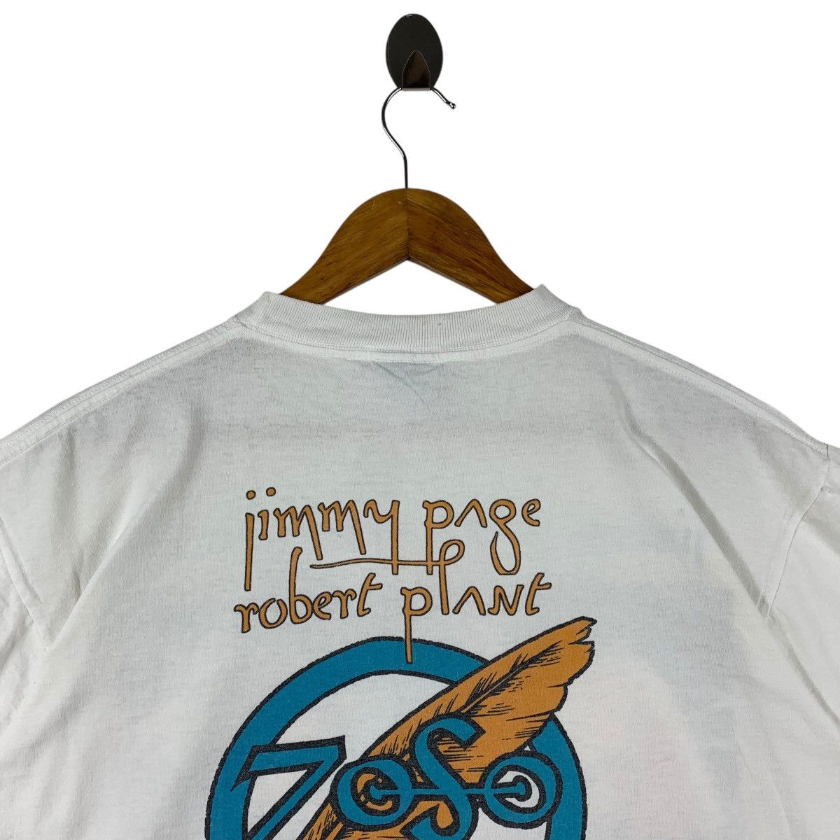 Band Tees Vintage 90s JIMMY PAGE Robert Plant "ZoSo World Tour" Tee Size US L / EU 52-54 / 3 - 10 Thumbnail