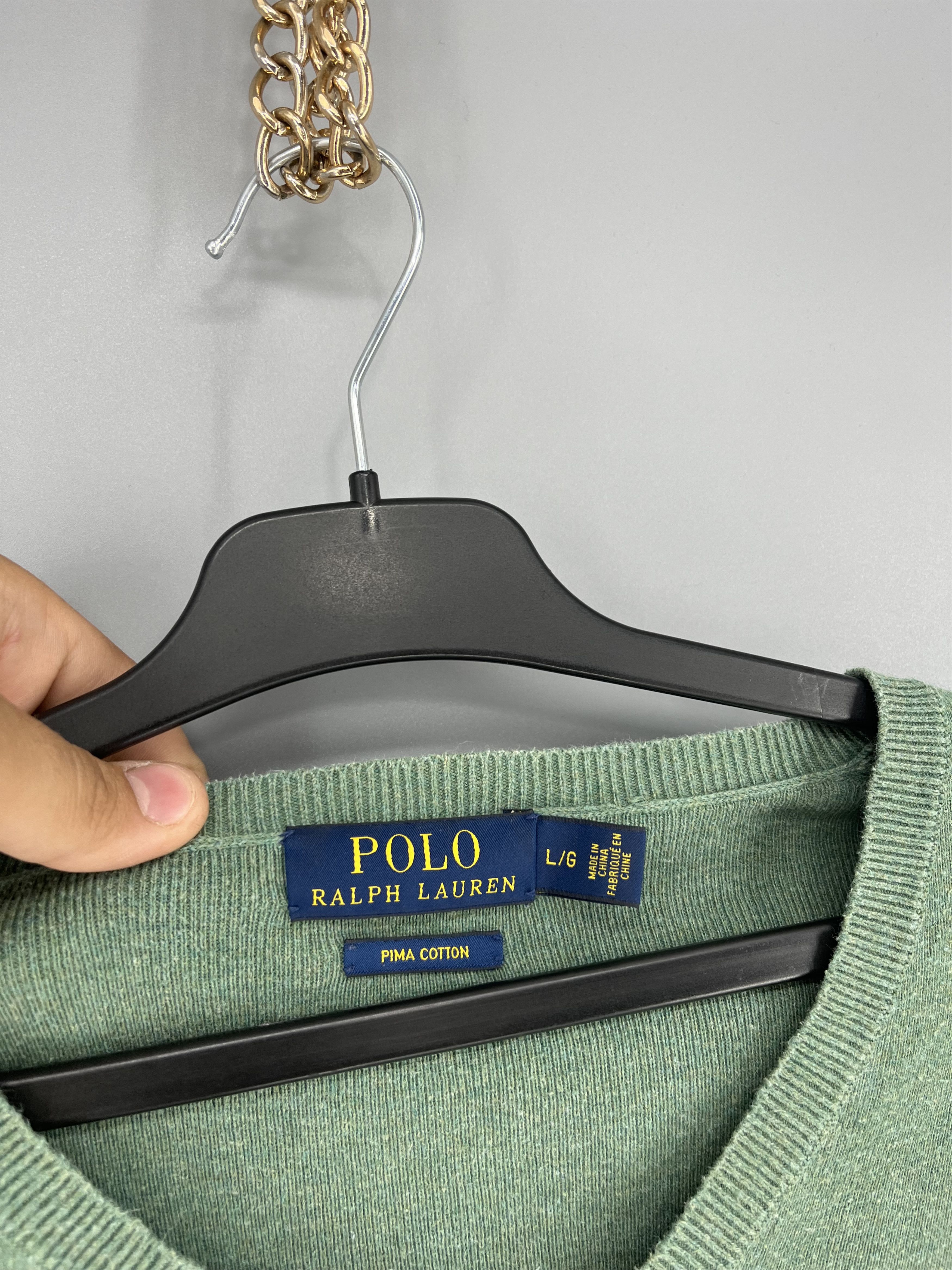 Polo Ralph Lauren Vintage Polo Ralph Lauren V-Neck Sweater 90s Green Size US L / EU 52-54 / 3 - 7 Thumbnail