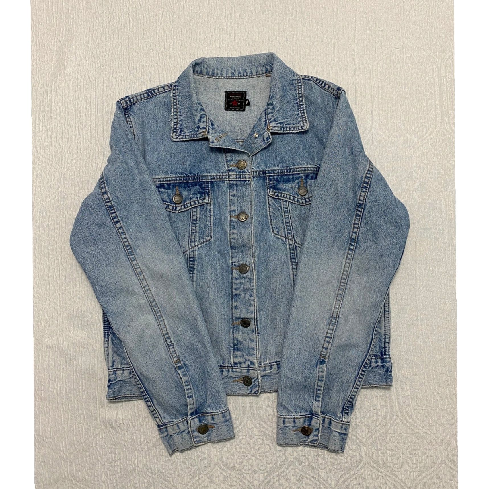 American Eagle Outfitters VINTAGE American Eagle Outfitters Denim Jacket Women M Blue Casual 90s Button Front All Seasons Pockets Logo Size M / US 6-8 / IT 42-44 - 7 Thumbnail