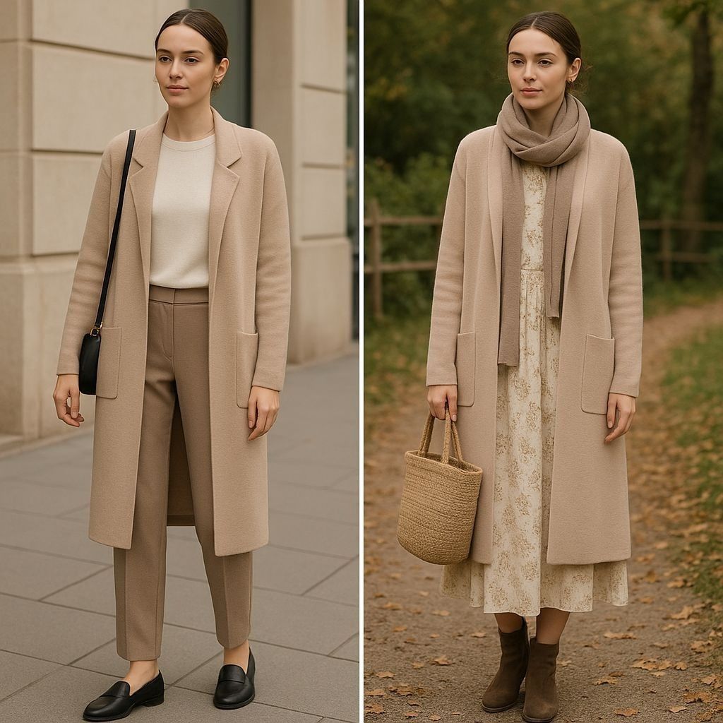Other Women’s Beige Knit Long Cardigan S – Quiet Luxury Layering C Size S / US 4 / IT 40 - 2 Thumbnail