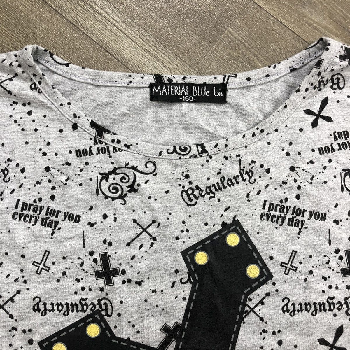 If Six Was Nine 2000s Material Blue Cross Goa Gothic Grunge Beaity Beast Tee Size US M / EU 48-50 / 2 - 8 Thumbnail