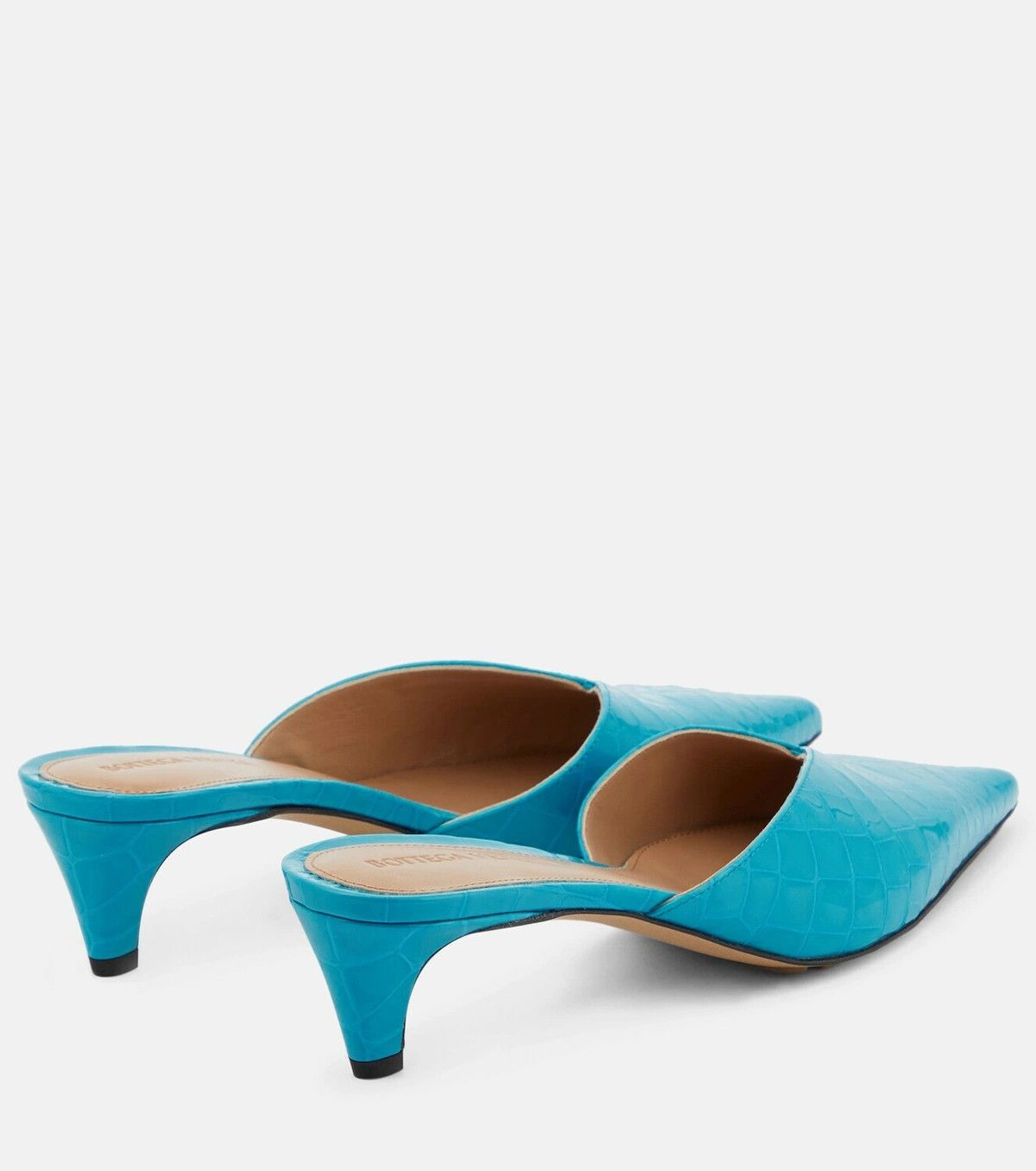 Bottega Veneta Bottega Veneta Punta Mule Pump in Croc-embossed Leather Pool Size US 9 / IT 39 - 3 Thumbnail
