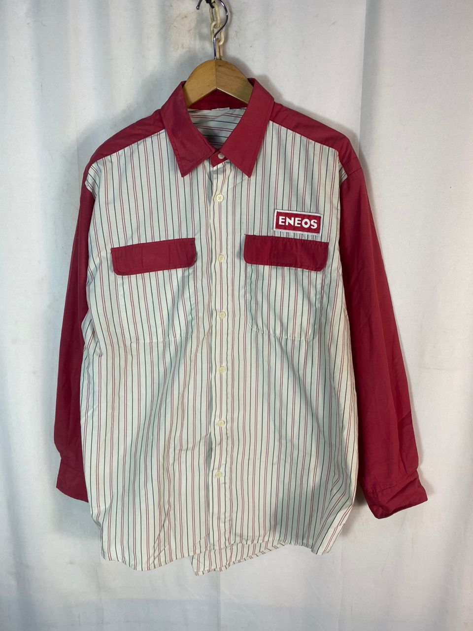 Sports Specialties × Uniform Wares × Vintage Vintage eneos stripe button up shirt with patches Size US L / EU 52-54 / 3 - 10 Thumbnail