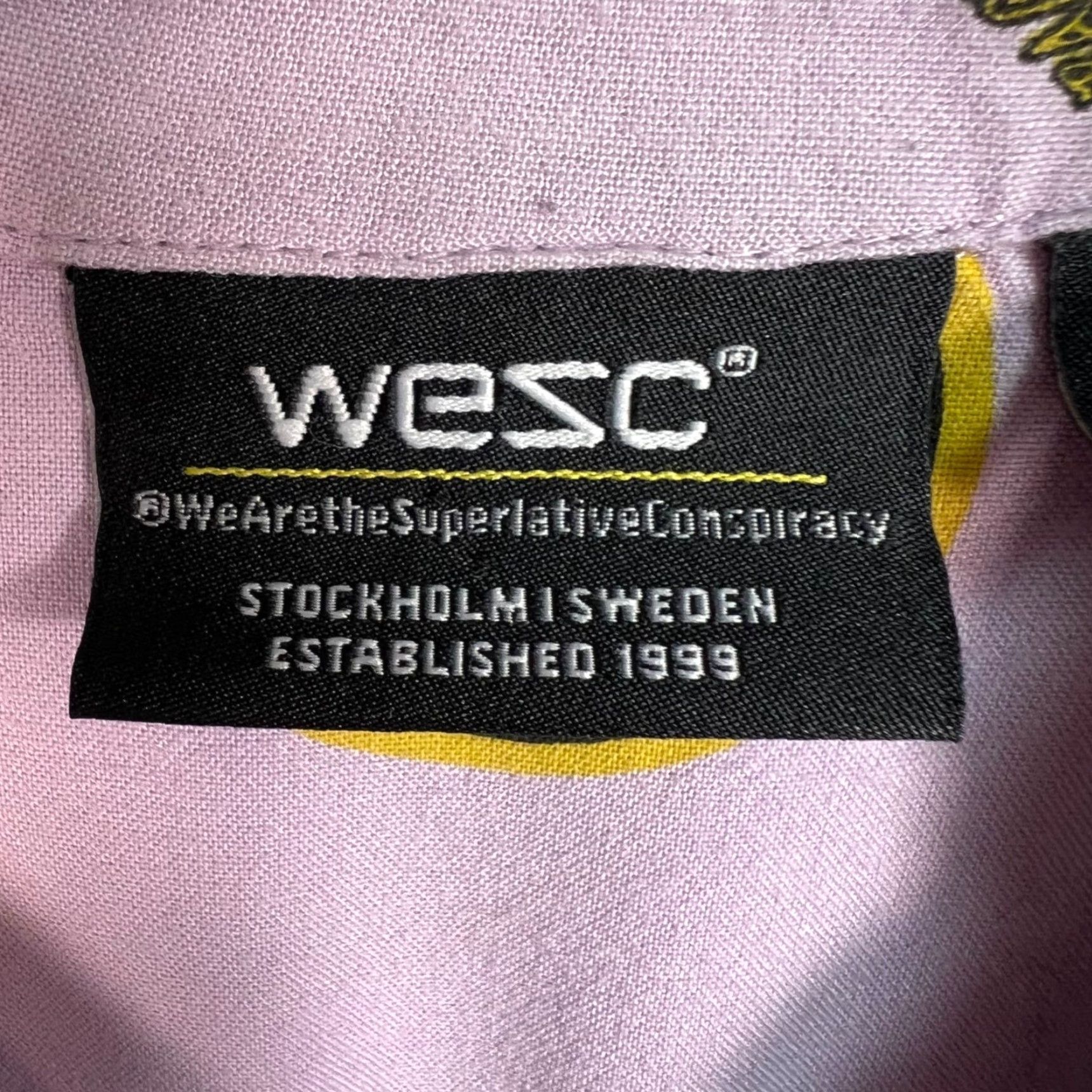 WeSC WESC Mens Small Button-Up Shirt Pink Smiley Face Print Black & Yellow Size US S / EU 44-46 / 1 - 3 Thumbnail