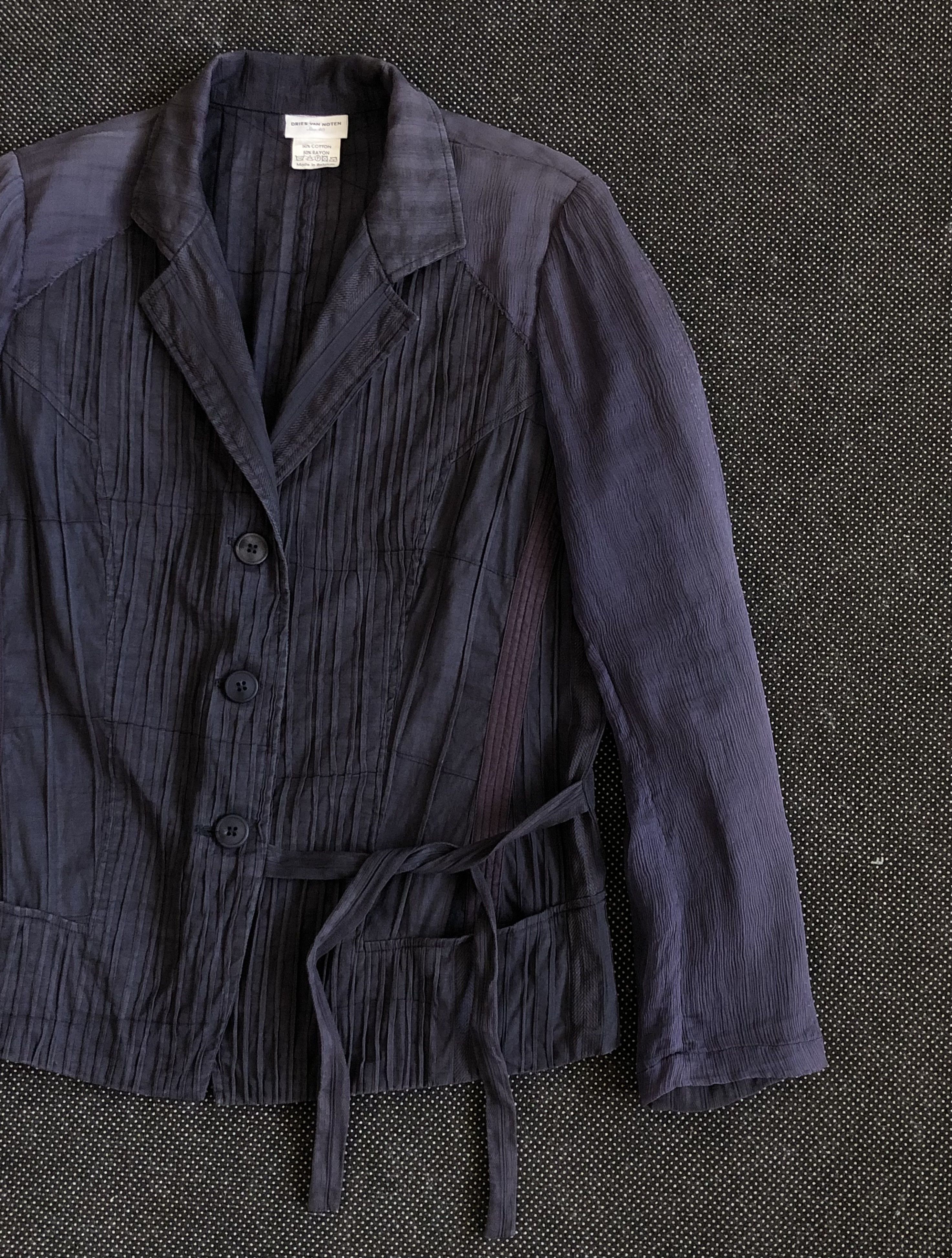 Dries Van Noten RARE🔥VINTAGE DVN DOUBLE SLEEVES TISSUED RAYON BLEND JACKET Size S / US 4 / IT 40 - 4 Thumbnail