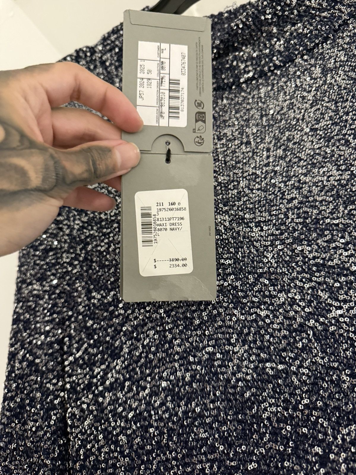 Balenciaga Balenciaga Sequined metallic knit turtle neck maxi dress Size L / US 10 / IT 46 - 16 Thumbnail