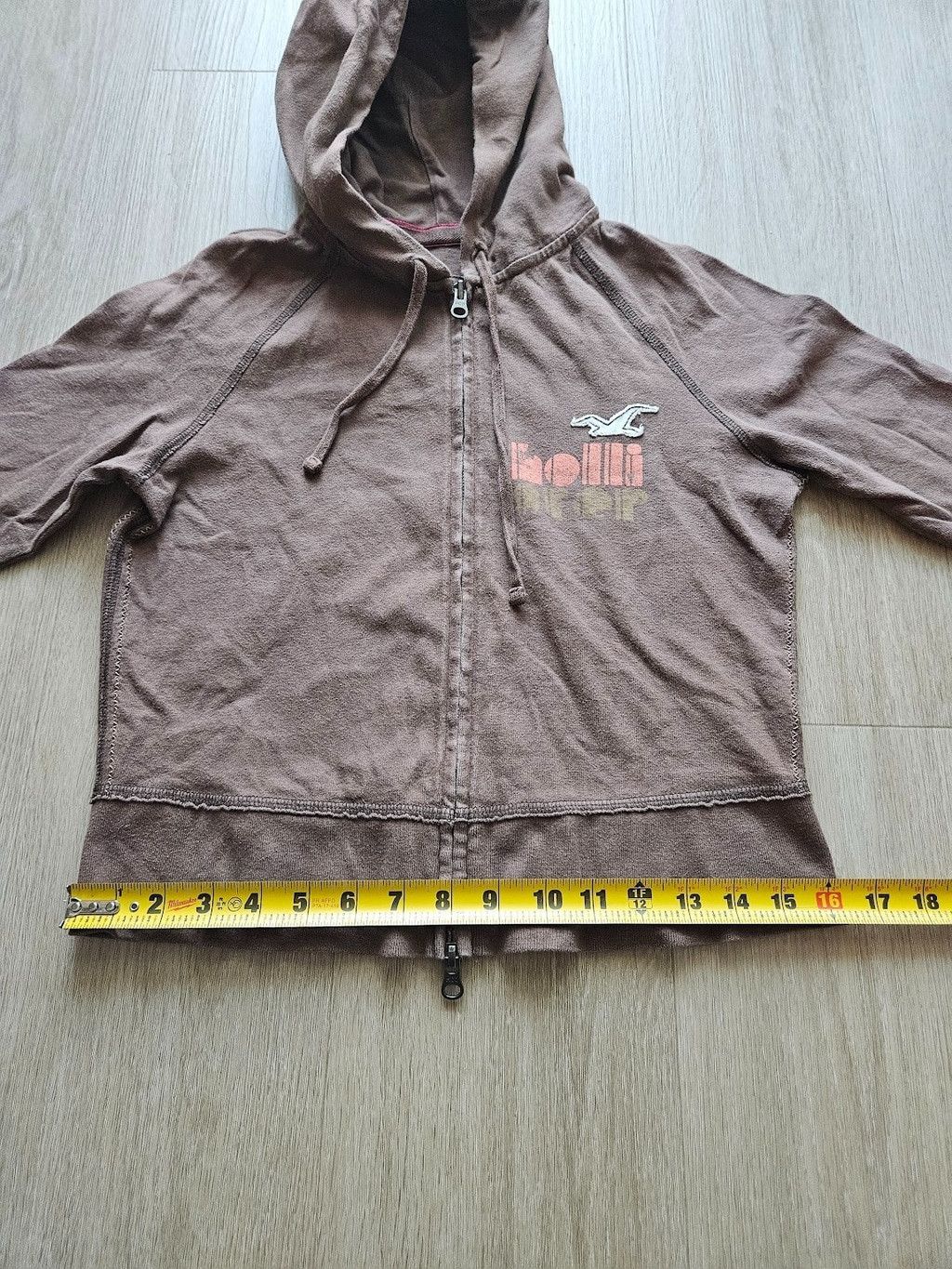 Hollister Hollister Brown Zip Hoodie Large Distressed Surf Graphic Y2K Size L / US 10 / IT 46 - 6 Thumbnail