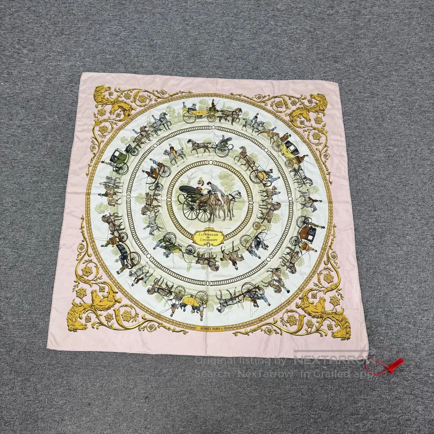 Hermes Hermes Pink carriage silk scarf| Size ONE SIZE - 1 Thumbnail