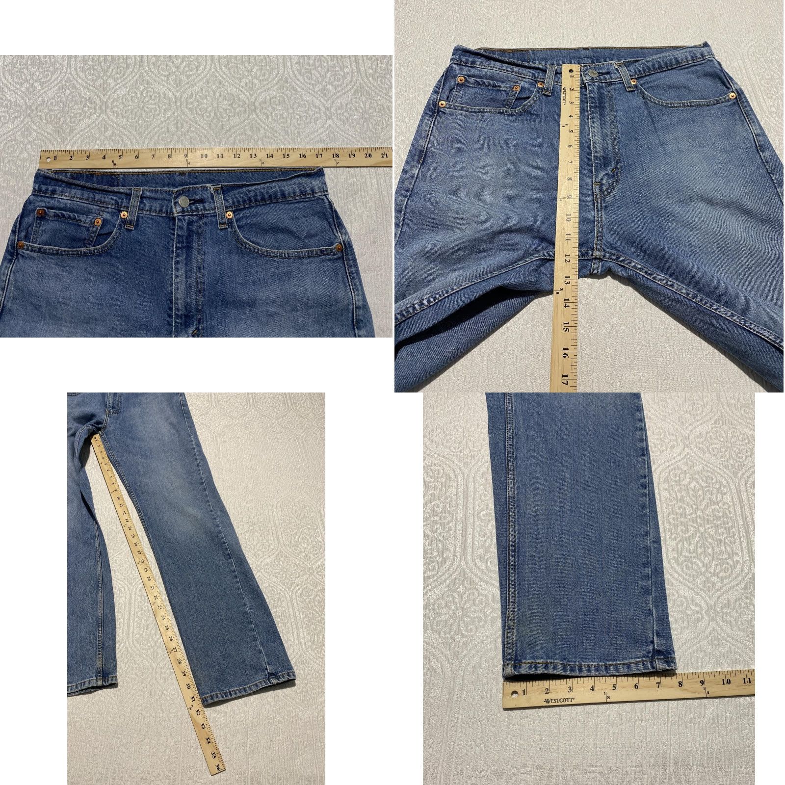 Levi's Levi's 505 Jeans Mens 34x32 Blue Regular Fit Straight Leg Zip Fly Denim Color Blue Medium Wash 5-Pocket Mens Jeans 34x32 Pants Size US 34 / EU 50 - 8 Thumbnail