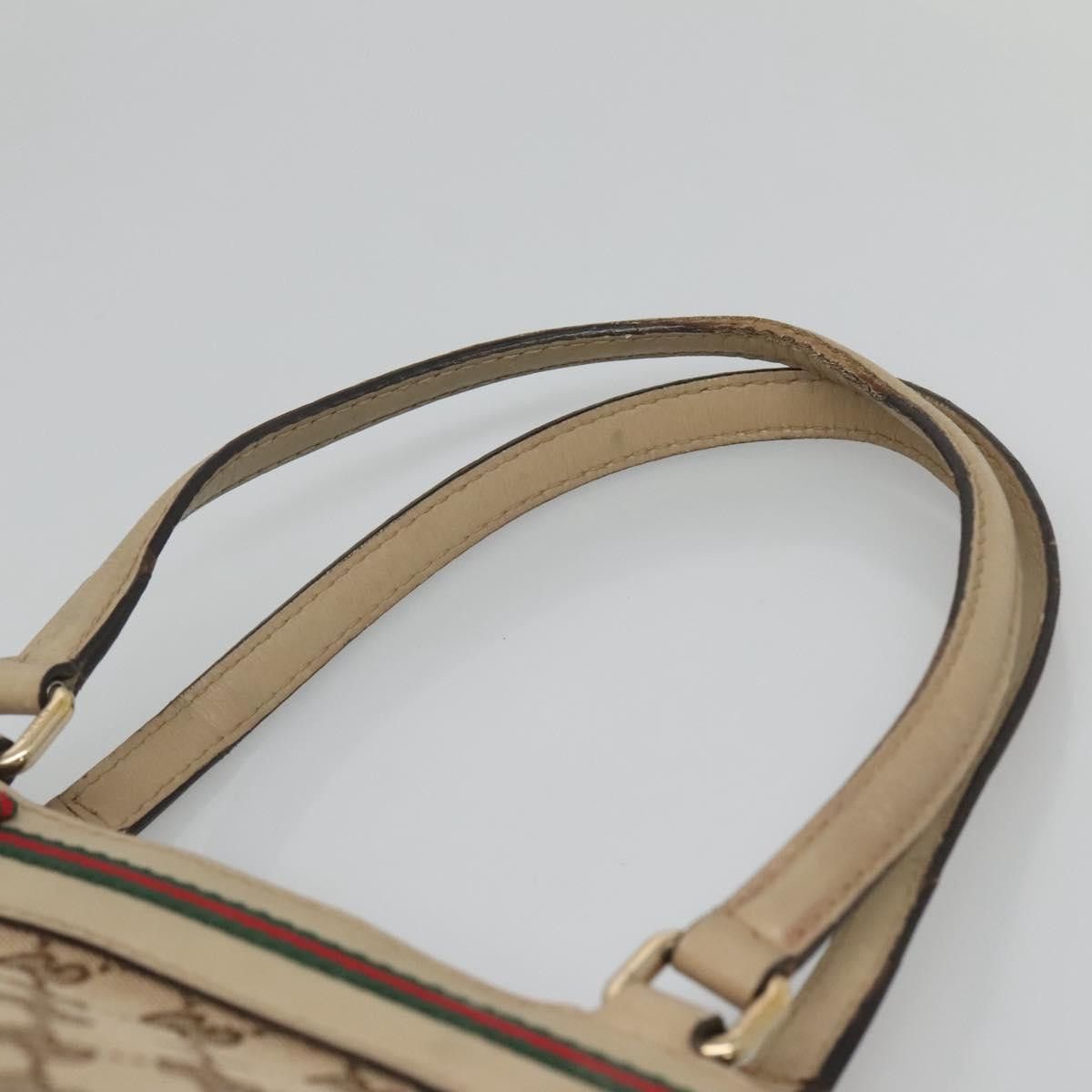 Gucci GUCCI GG Canvas Web Sherry Line Tote Bag Beige Gold Size ONE SIZE - 8 Thumbnail