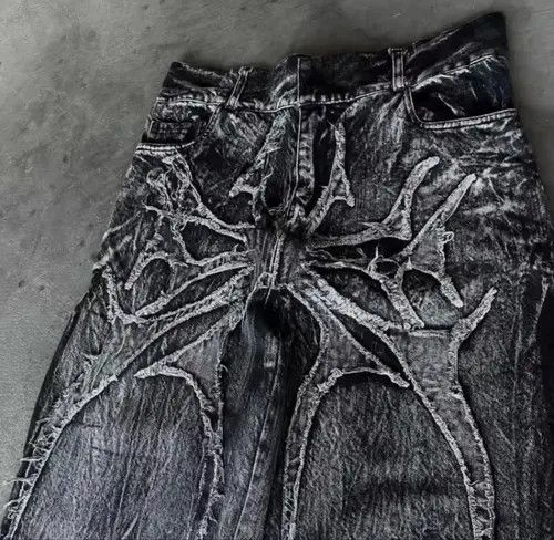 Other Spider Embroidered Patch Baggy Jeans Size US 33 - 4 Thumbnail