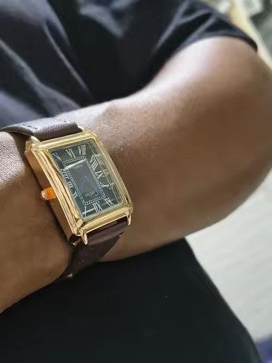 Japanese Brand Classic Roman Dial Quart Watch– Leather Strap Size ONE SIZE - 2 Thumbnail