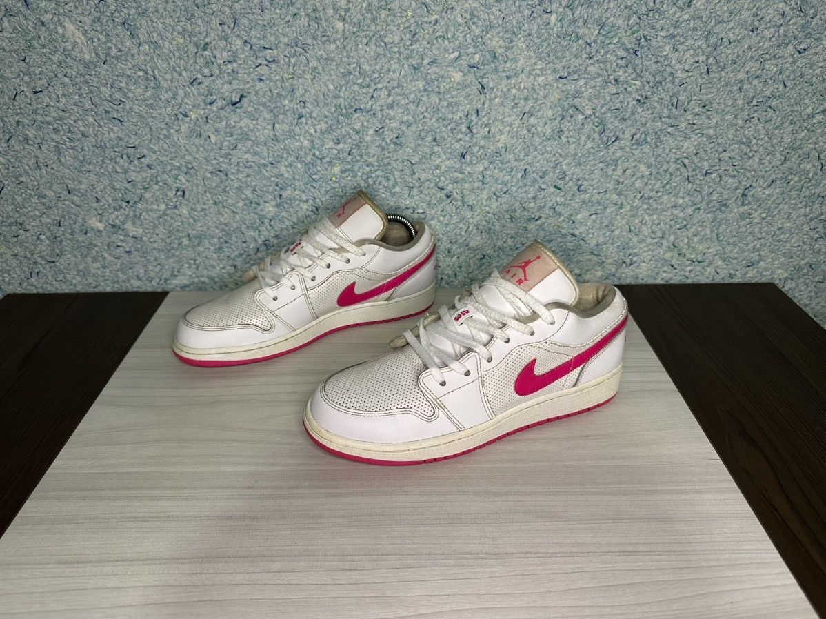 Jordan Brand × Nike × Vintage Nike Air Jordan 1 Low Pink Iridescent White 554723-109 Size US 8 / IT 38 - 3 Thumbnail