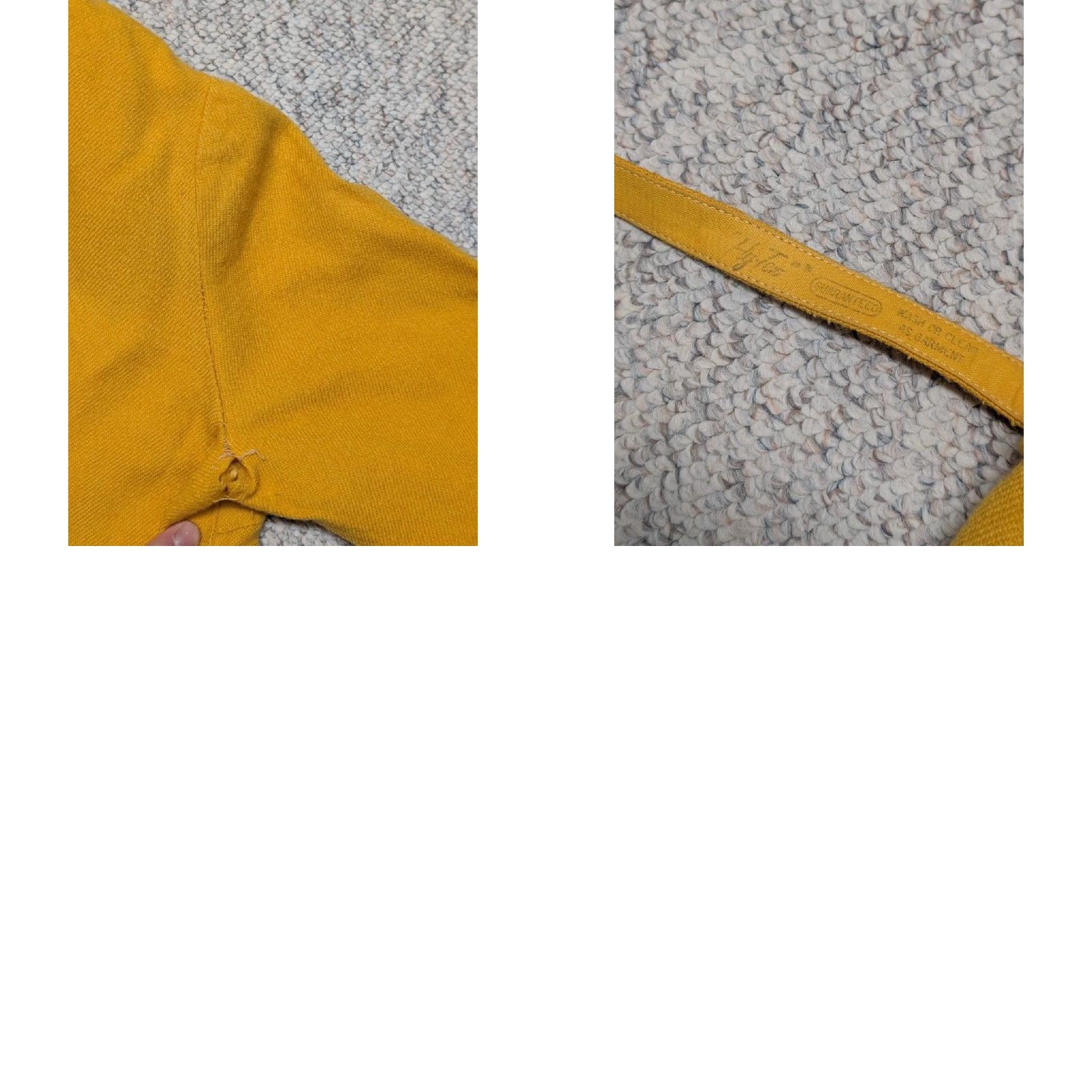 VINTAGE 1960s GO-GO wool dress L yellow MOD belted flight attendant stewardess Leslie Pomer