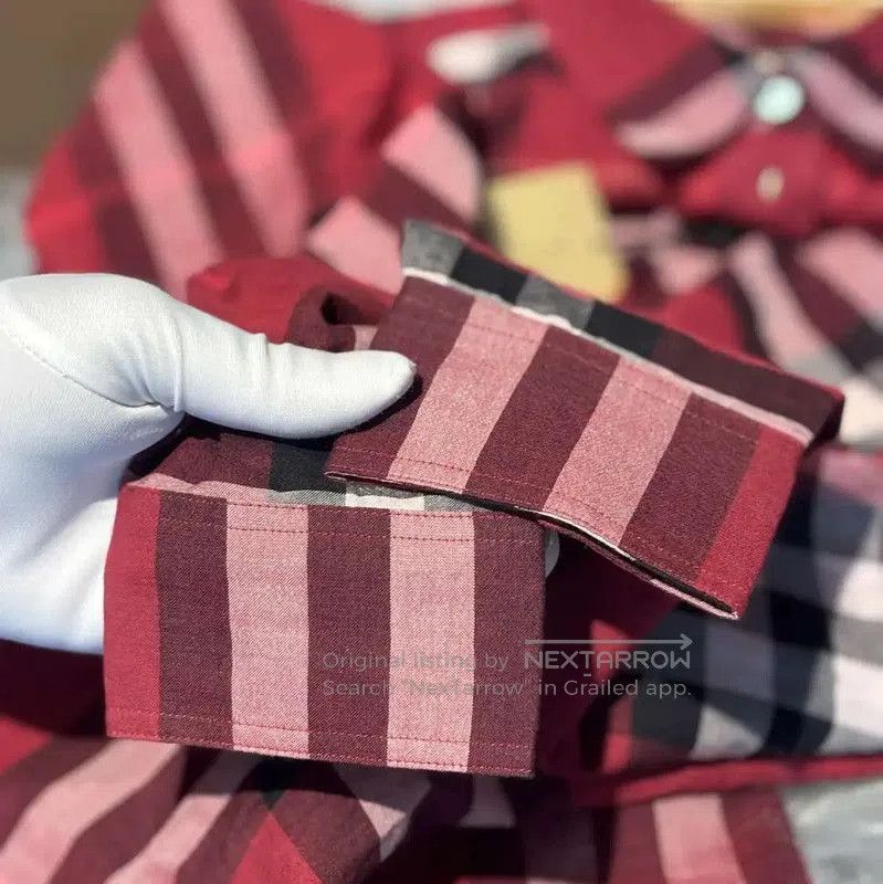 Burberry Burberry Red Check Cotton Shirt for Women. Size M / US 6-8 / IT 42-44 - 7 Thumbnail