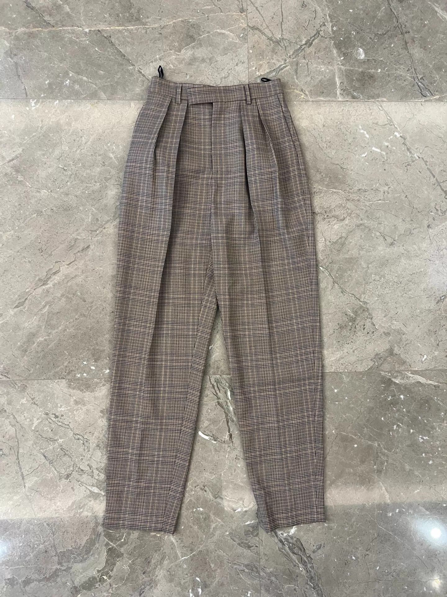 Celine Celine By Hedi Slimane POW Check Wool Harem Pants Size 25" / US 0 / IT 36 - 1 Thumbnail