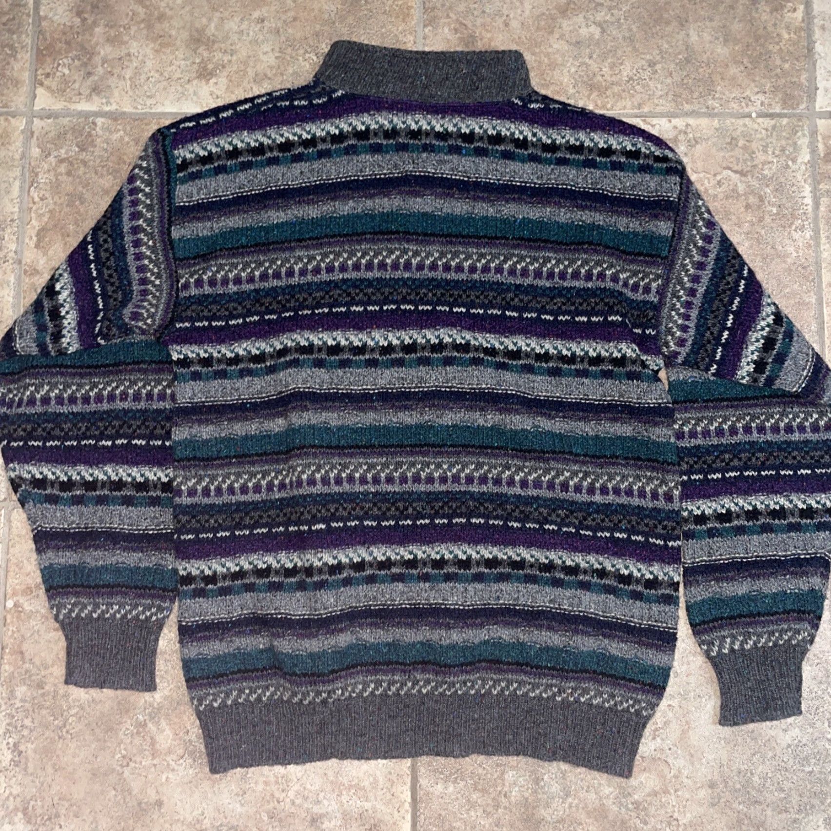 Vintage VINTAGE Alps Mens Apparel Striped Half Zip Knit Wool Blend Sweater Jacket L Green Mens TL Size US L / EU 52-54 / 3 - 4 Thumbnail