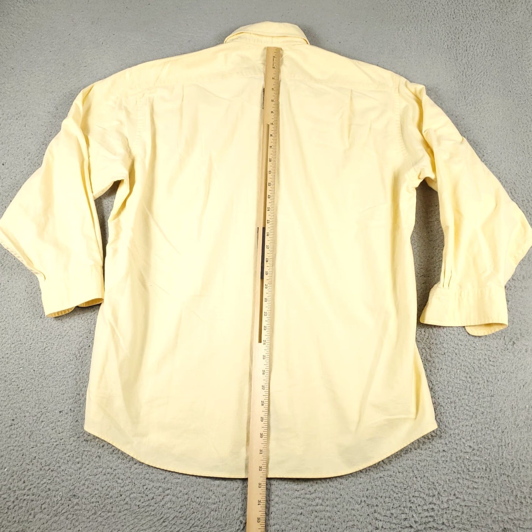 Tommy Hilfiger Tommy Hilfiger Dress Shirt Mens 16 Yellow Long Sleeve Button Up 100% Cotton Solid Preppy American Mens Size 42R - 3 Thumbnail